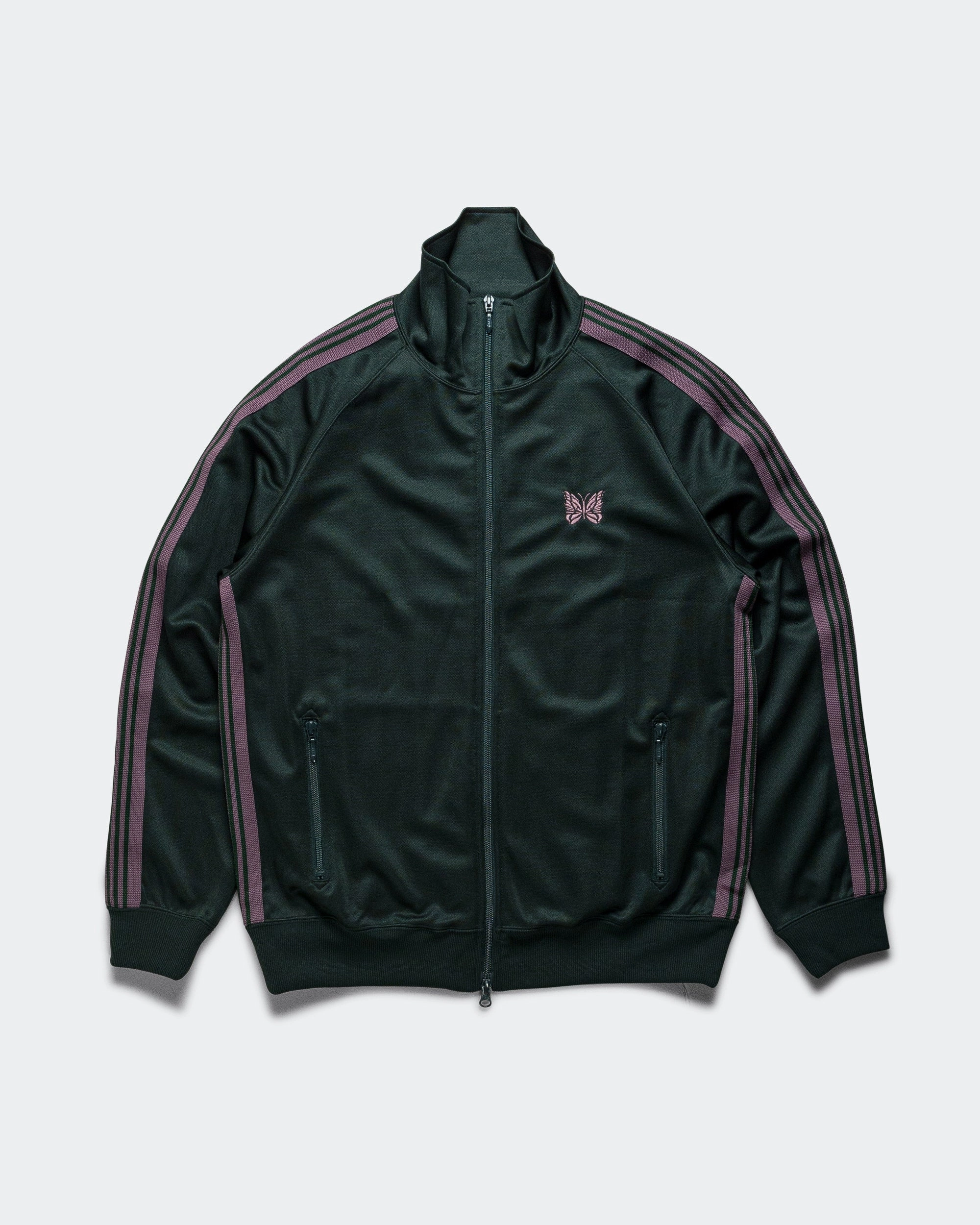 All Season Compatibility Wind Stop Track Jacket - Green Poly Smooth
