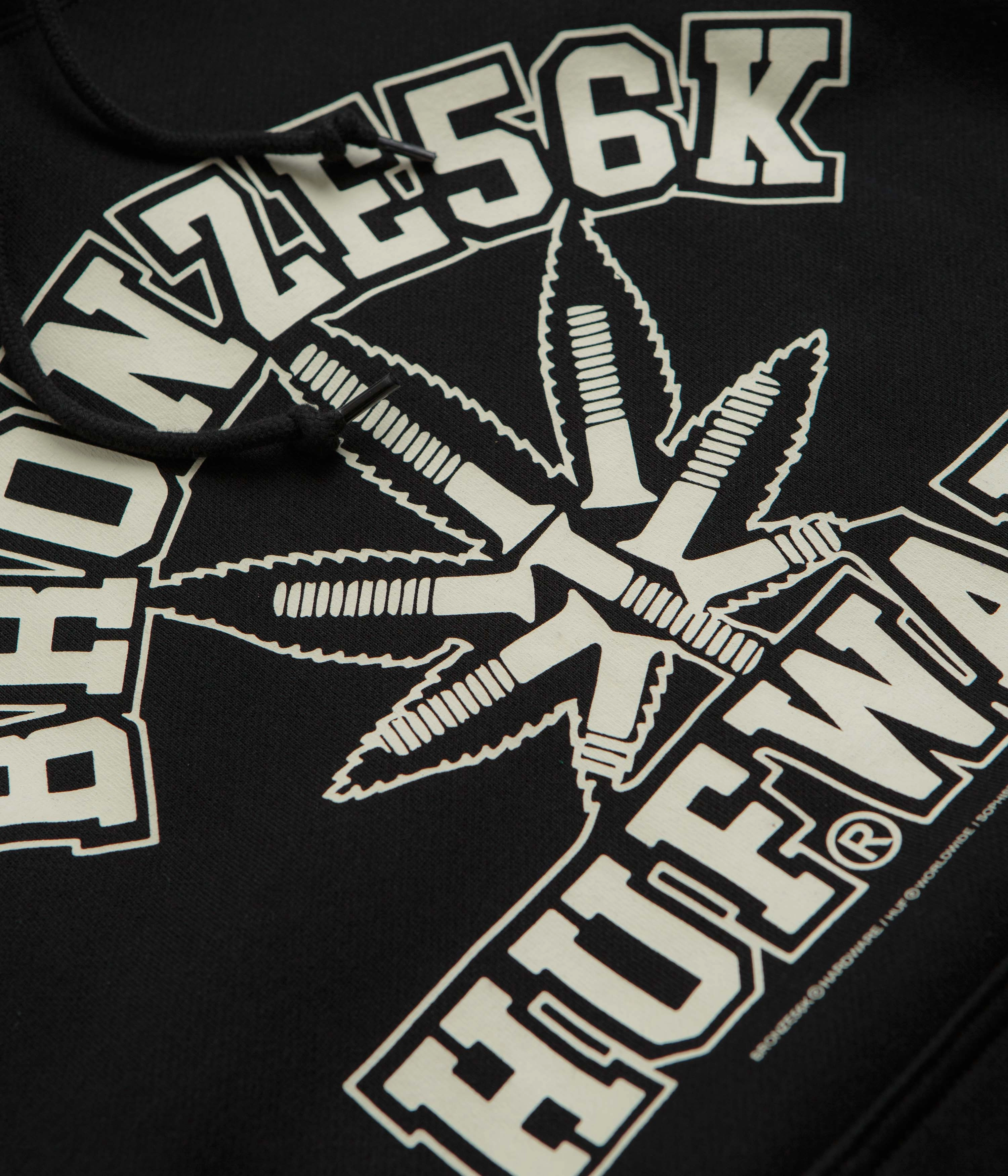 HUF x Bronze 56K Plantware Hoodie - Black school wear
