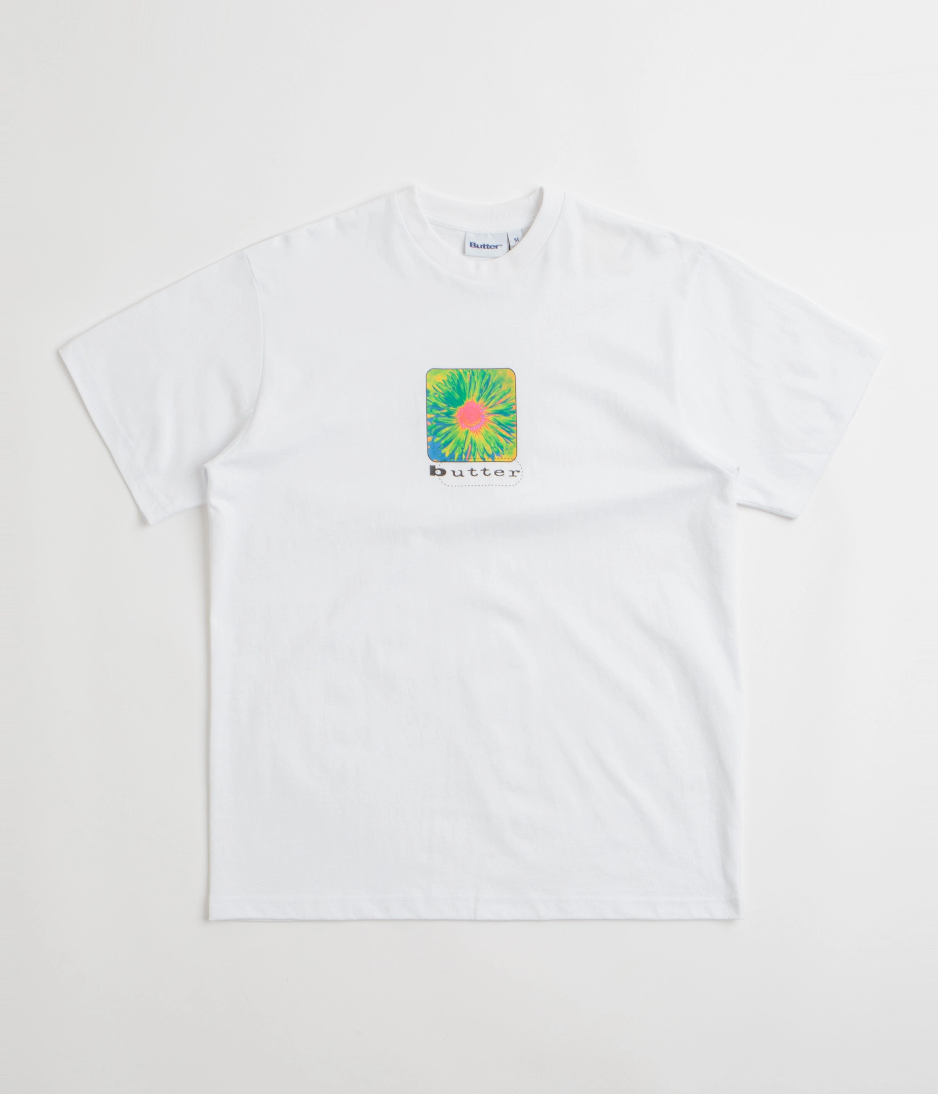 AntiPilling DropShoulderDesign Butter Goods Daisy T-Shirt - White