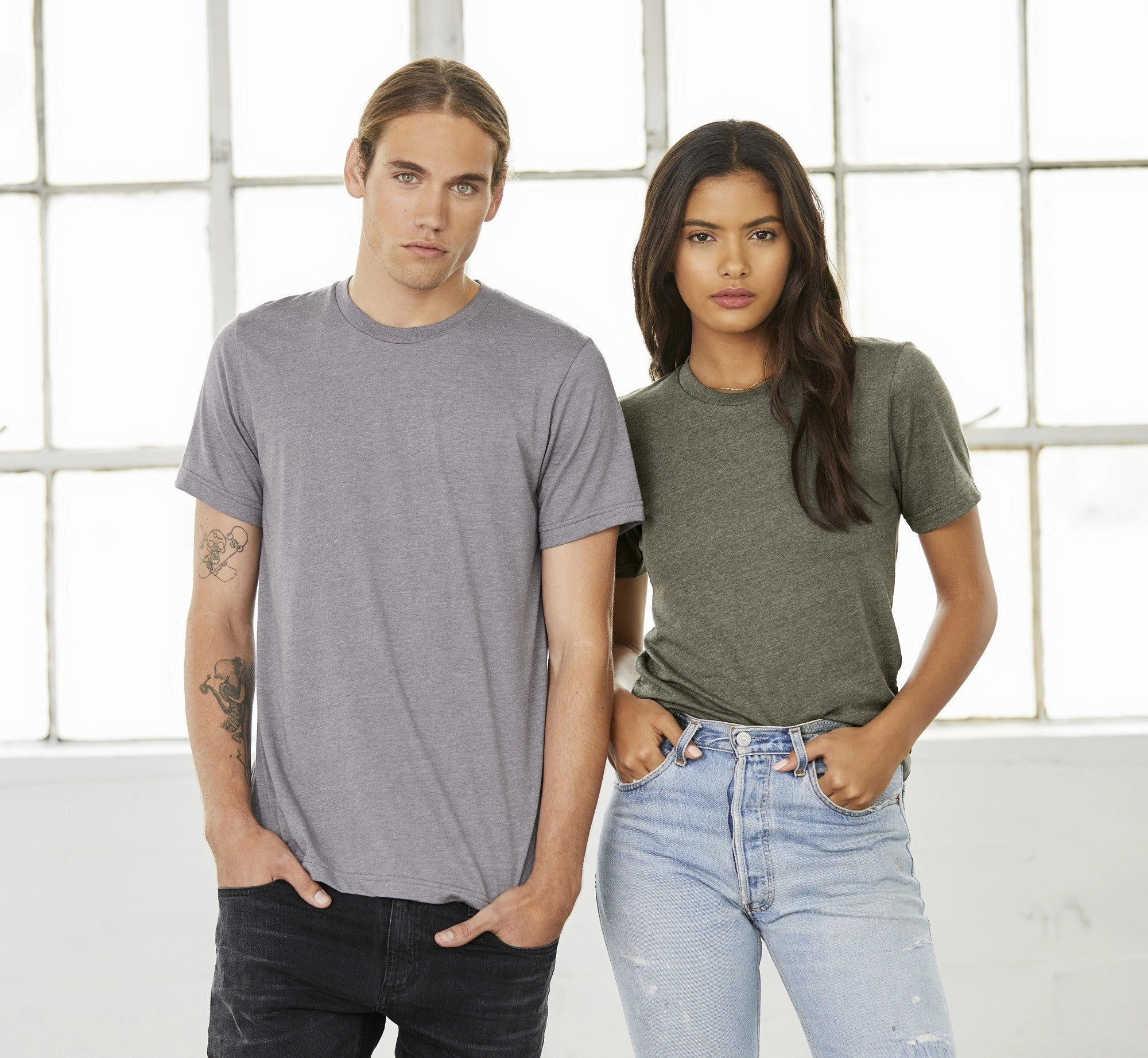 Unisex Heather Short Sleeve T-Shirt | ATHLETIC HEATHER Wrinkle Resistant Cloth