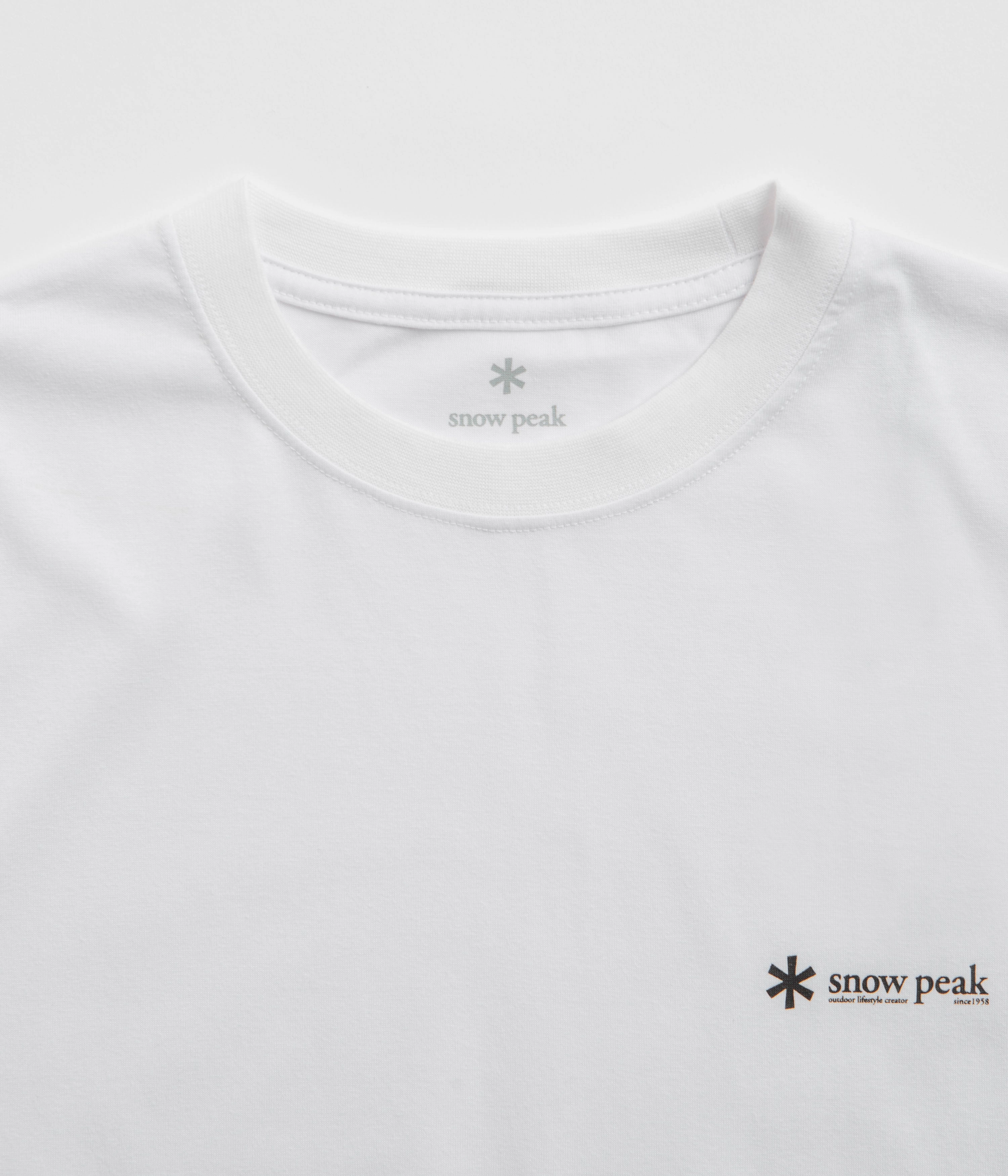 Snow Peak Onepoint Logo Long Sleeve T-Shirt - White NonIronTechnology
