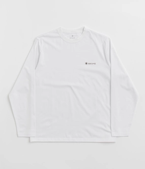 DoubleStitchedHem Snow Peak Onepoint Logo Long Sleeve T-Shirt - White