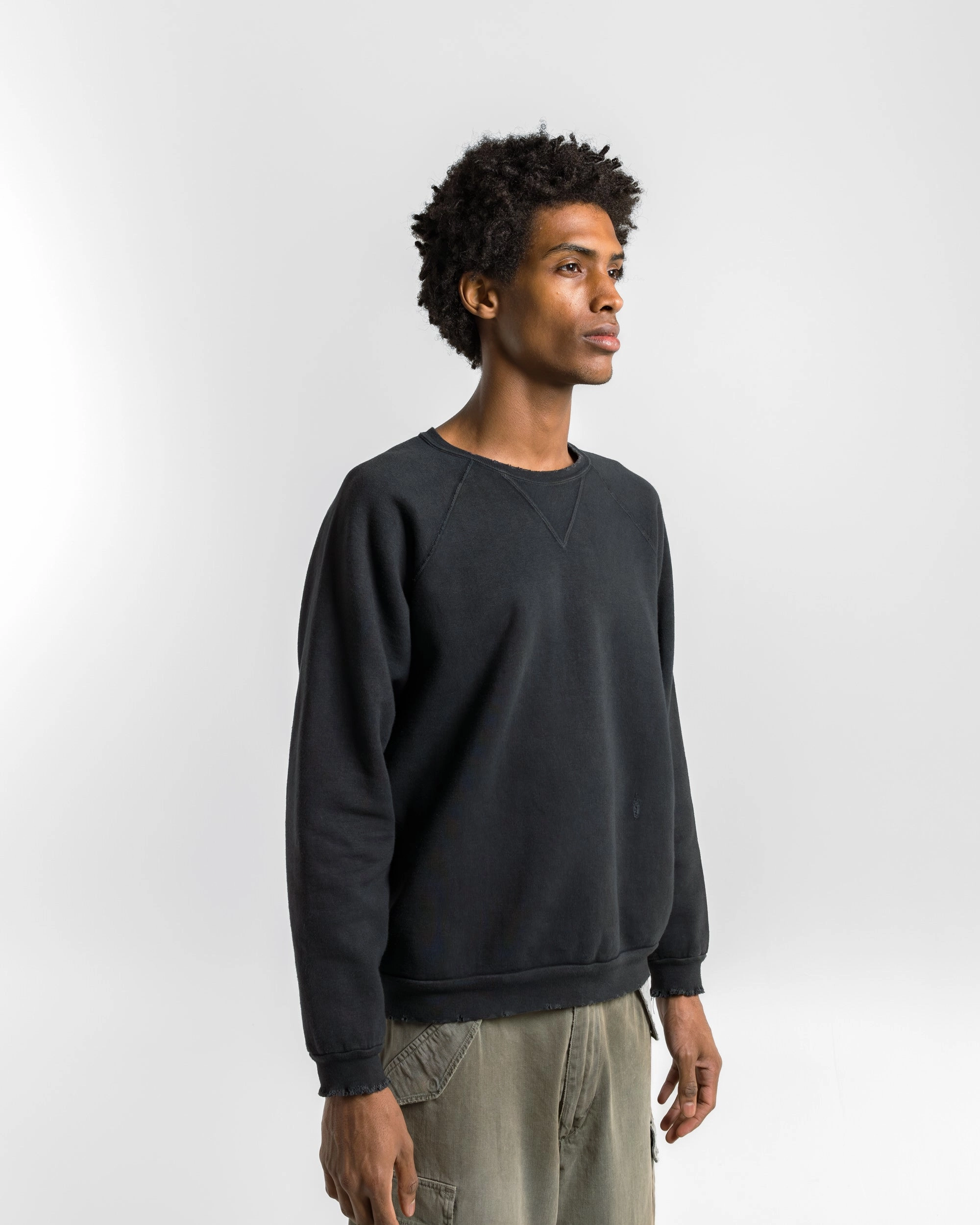 budget-friendly Vintage Double V Sweatshirt - Black