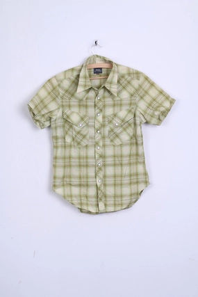 Non Iron Material G-Star Raw Mens S Casual Shirt Short Sleeve Green Cotton