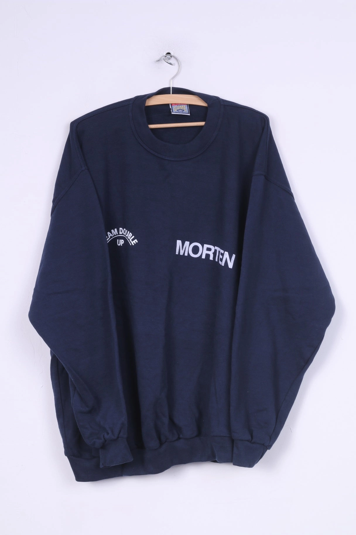 Game Authentic Mens XL Sweatshirt Jumper Navy Cotton Morten Diskotek Relaxed Layer Wrinkle Resistant