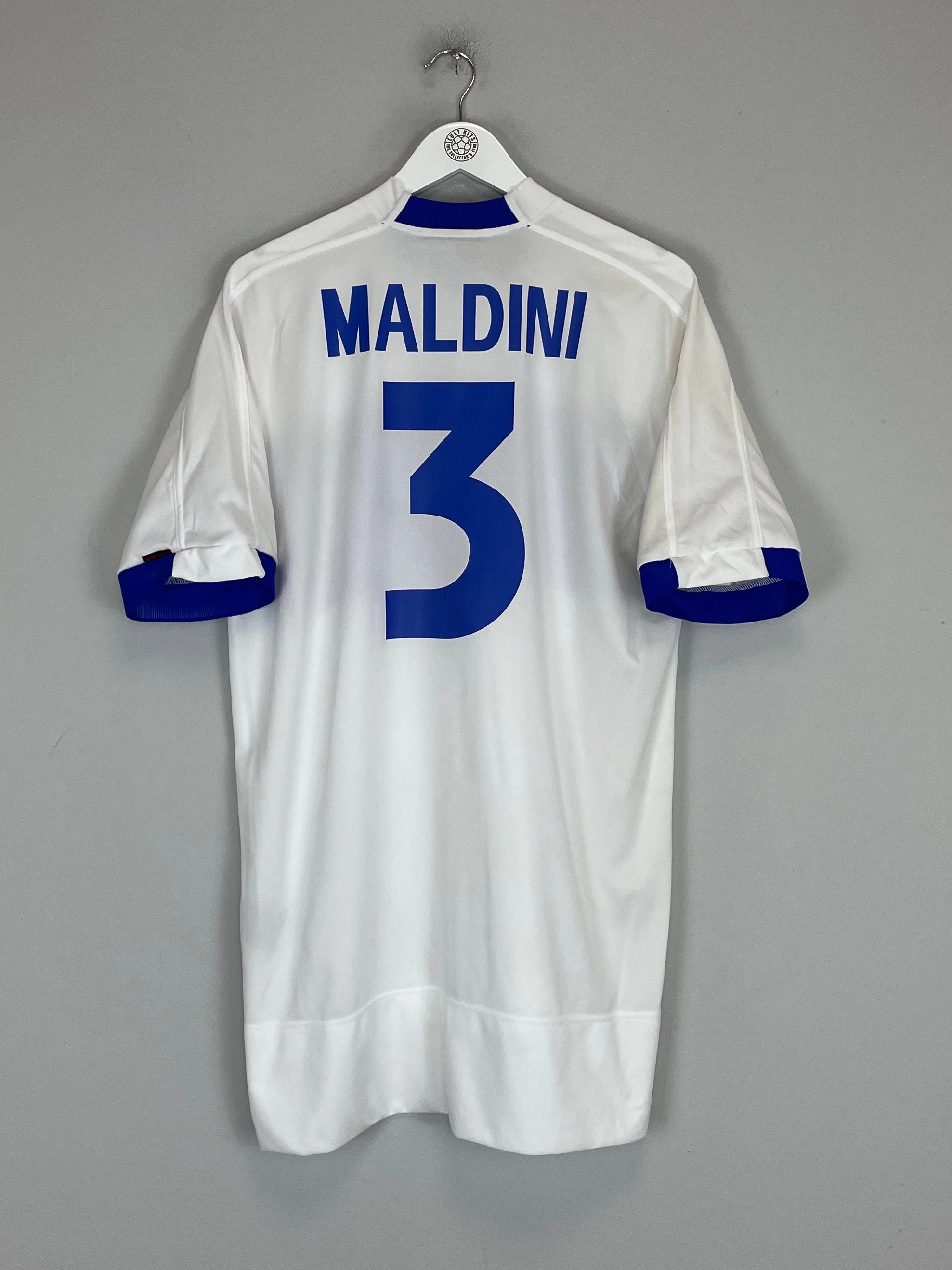 1999 ITALY MALDINI #3 AWAY SHIRT (L) KAPPA Game Ready Mesh Design