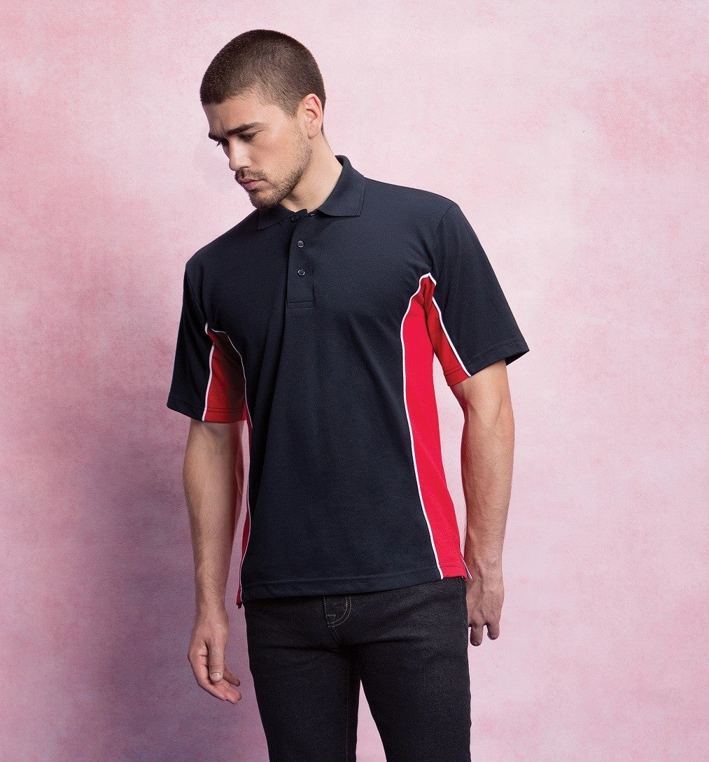 Moisture Wicking Fabric Gamegear Track Polo | BLACK/GOLD/WHITE