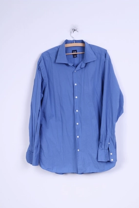 GAP Mens XL Casual Shirt Blue Cotton Stretch Long Sleeve Soft Touch Contemporary Fashion
