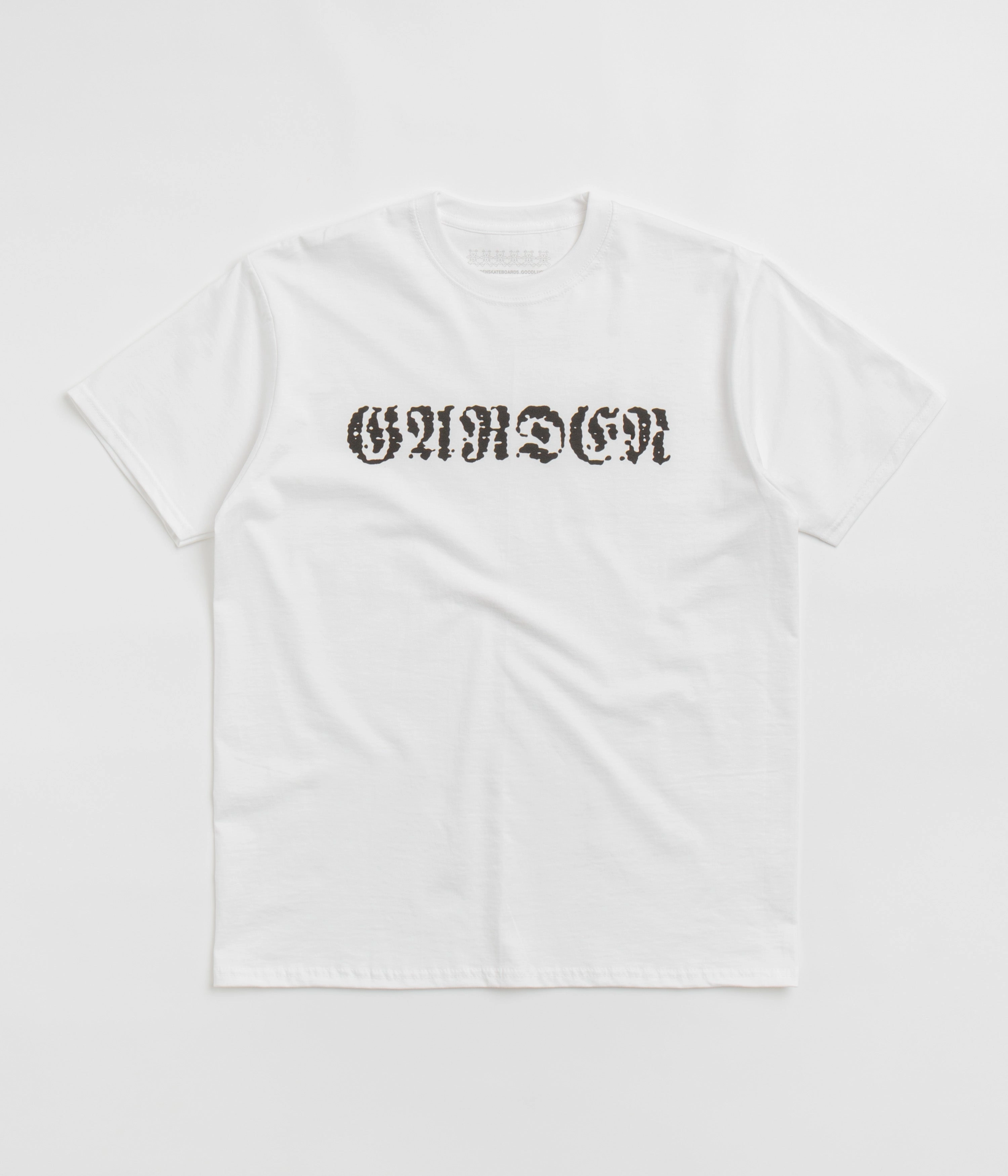 Embroidered Details Ribbed Neckline Garden Mirage T-Shirt - White / Black