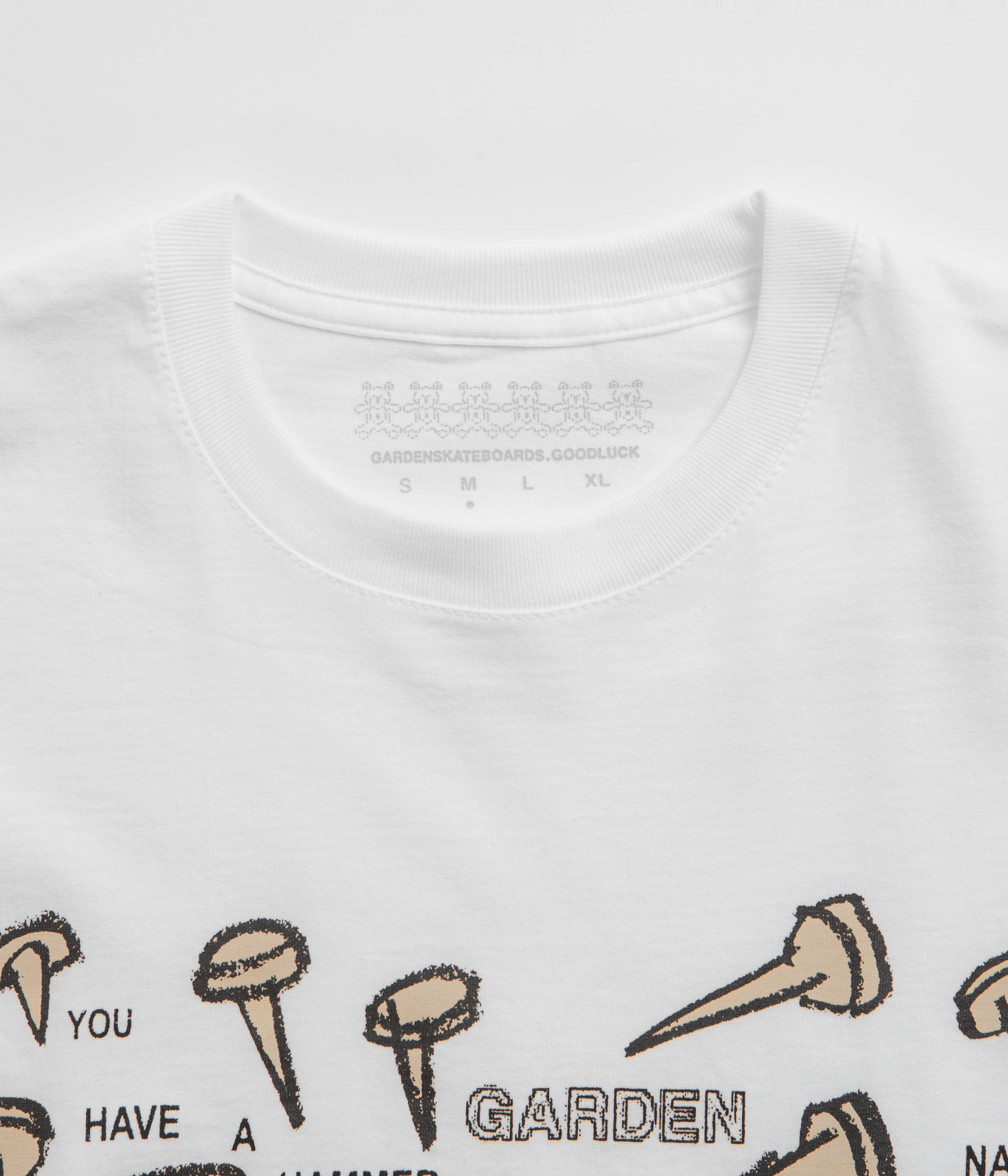 Garden Nails T-Shirt - White Minimalist Aesthetic