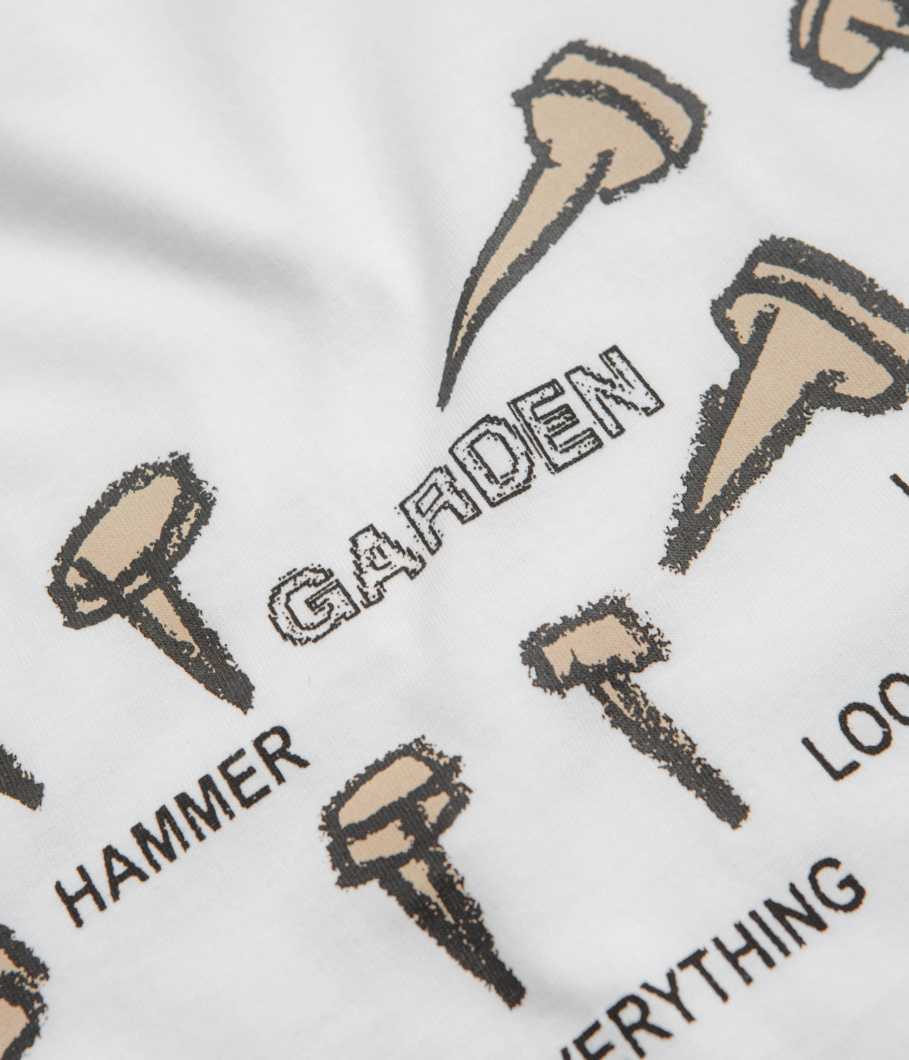 Micro Perforation Garden Nails T-Shirt - White