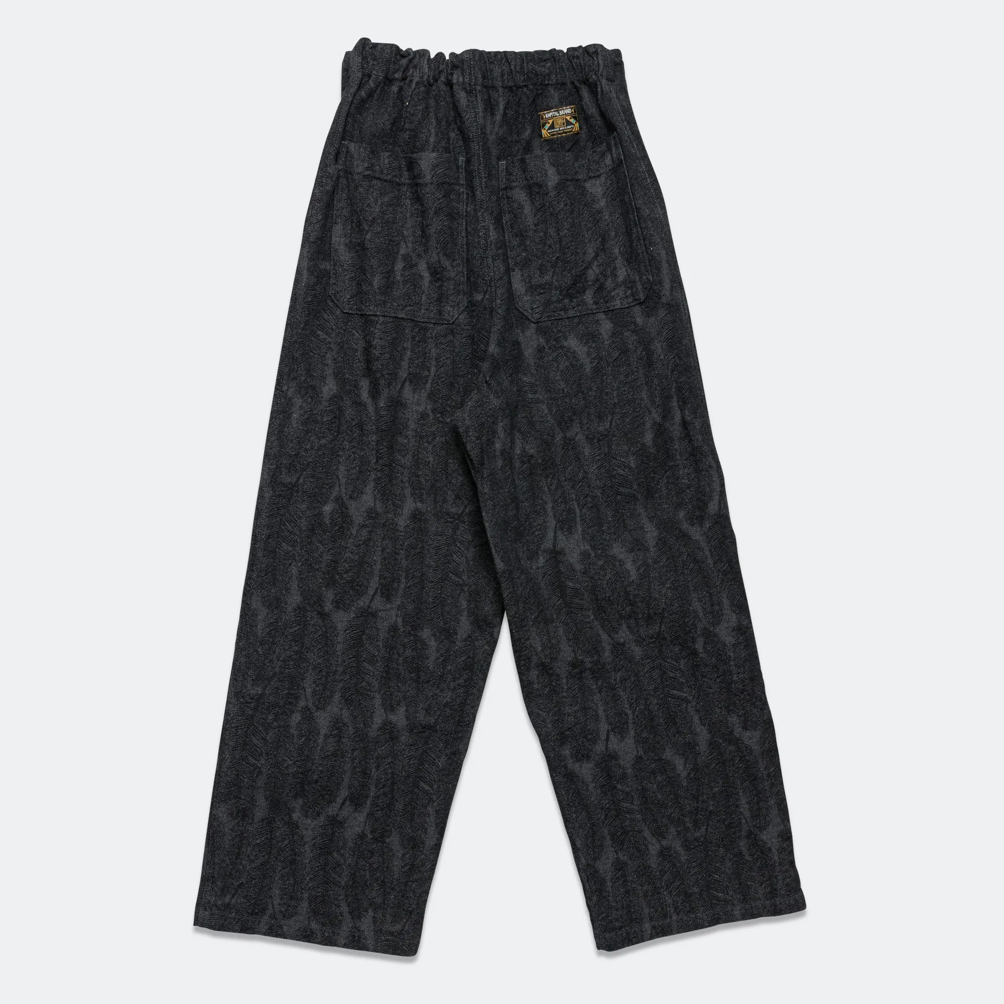 12oz MAGPIE Denim W-Knee Easy Baggy Pants - Black/Black Moisture Wicking Lining