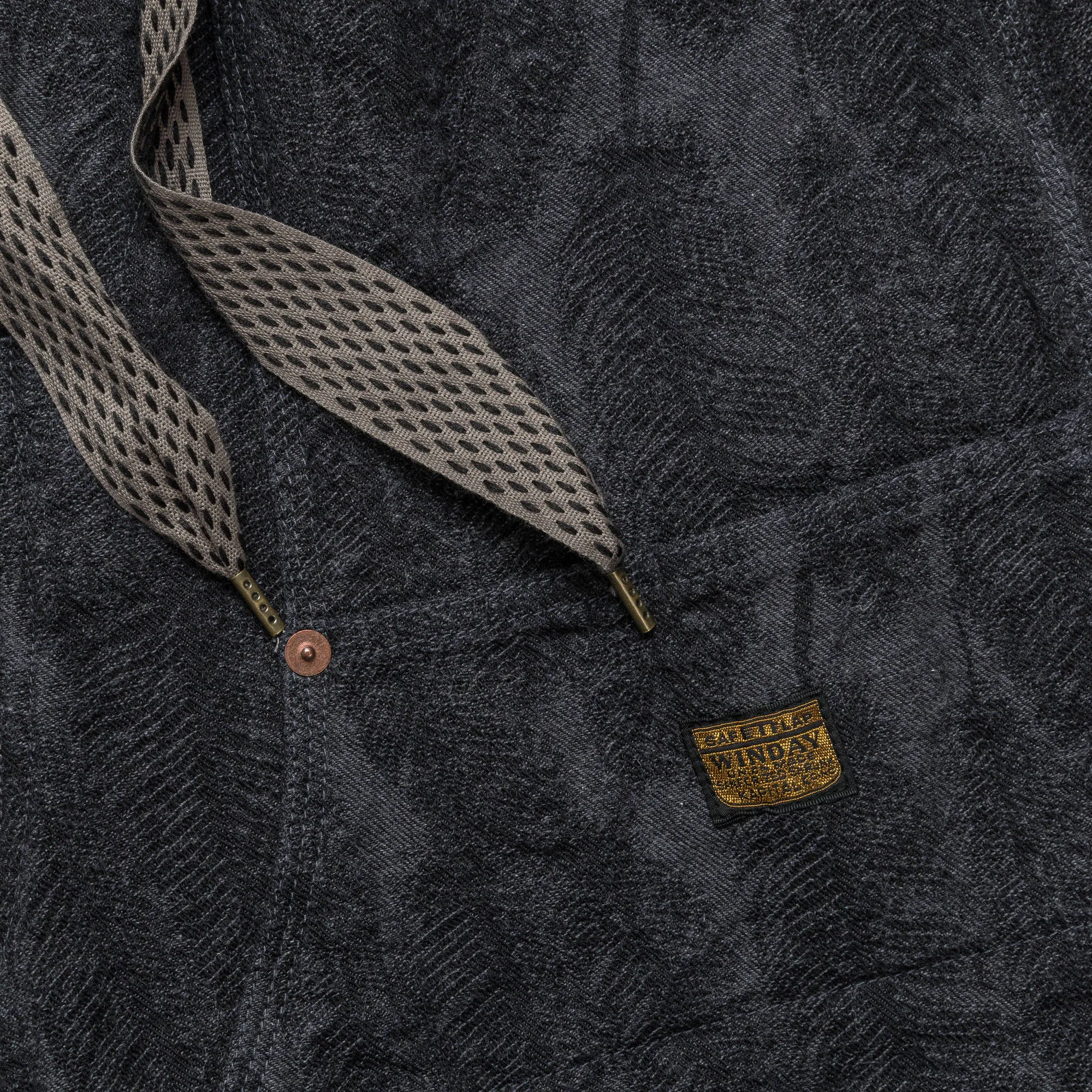 12oz MAGPIE Denim W-Knee Easy Baggy Pants - Black/Black Picnic Style Modern Durable Minimalist Style Party Look