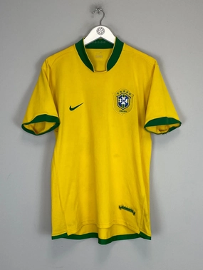 2006/07 BRAZIL HOME SHIRT (L) NIKE Base Comfort Breathable Sportswear Fabric