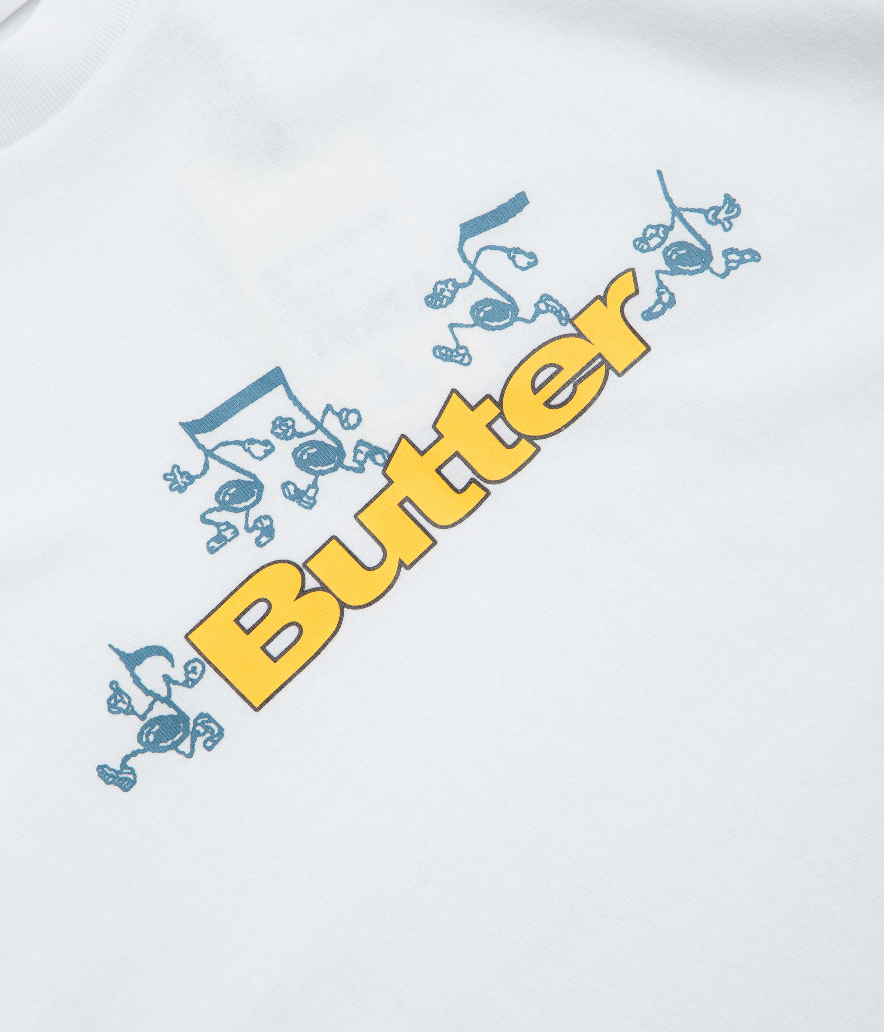 Butter Goods Tempo Logo T-Shirt - White Flatlock stitching