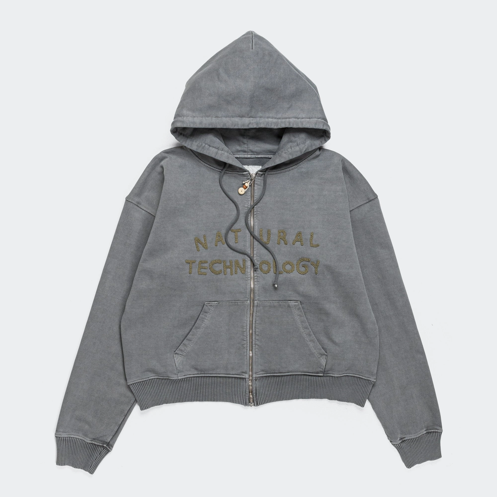 Geo Zip hoodie - Black Jersey Sweat Simple Look