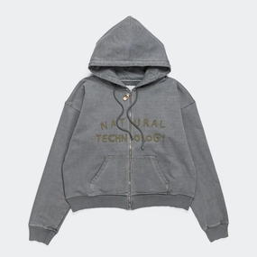 Geo Zip hoodie - Black Jersey Sweat Simple Look