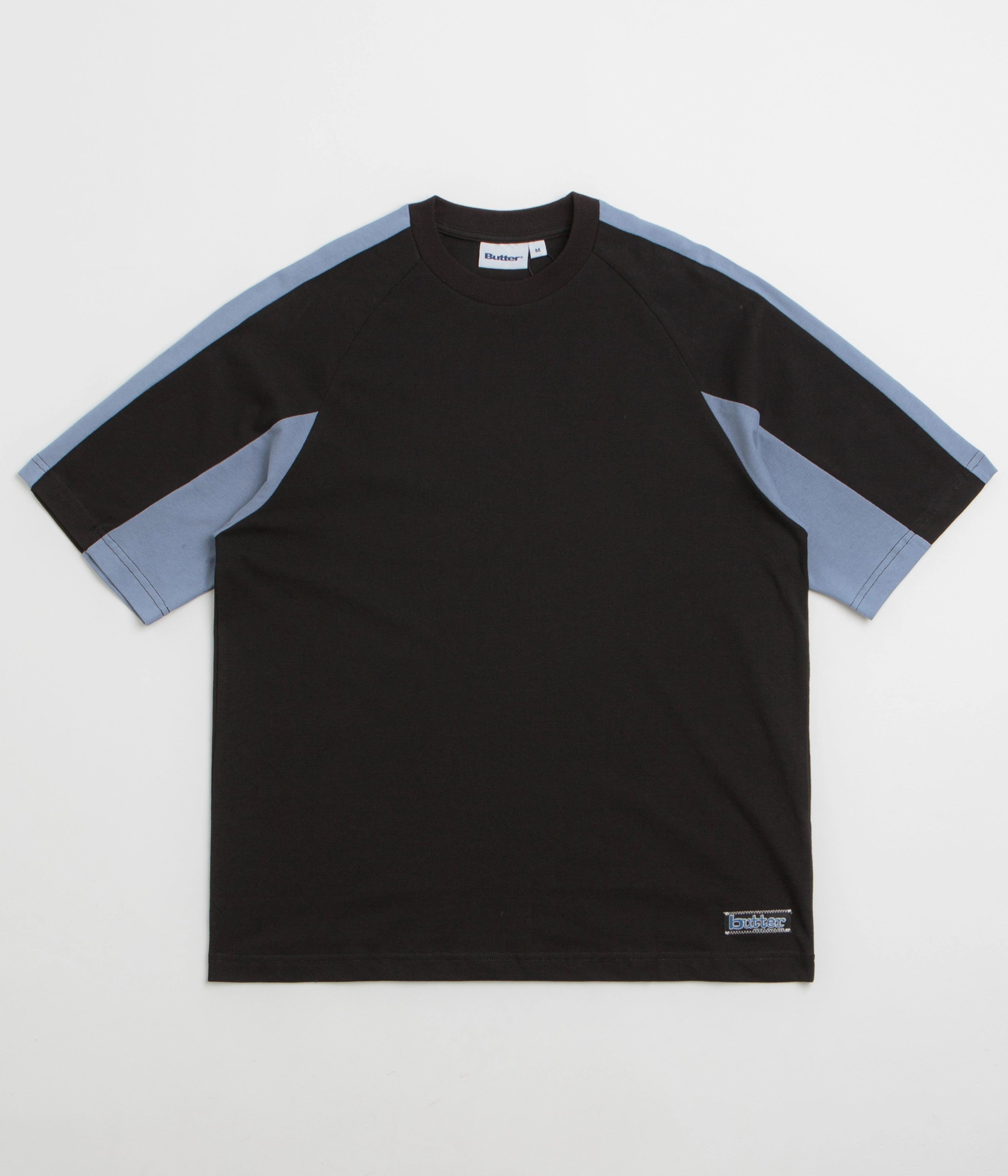Butter Goods Worldwide Panelled T-Shirt - Black Slim fit clothing