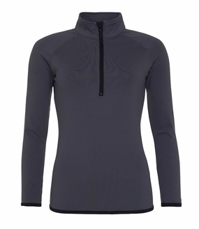 Office Casual Girlie Cool 1/2 Zip Sweatshirt | CHARCOAL/JET BLACK