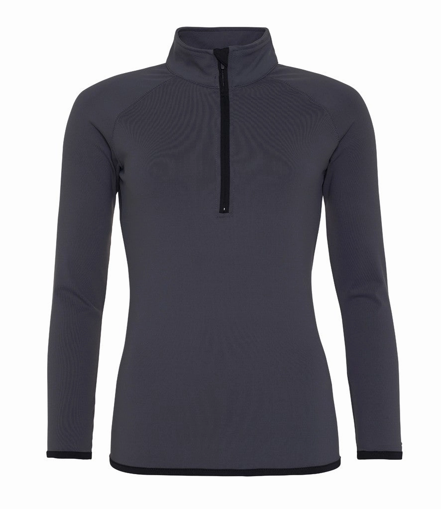 Office Casual Girlie Cool 1/2 Zip Sweatshirt | CHARCOAL/JET BLACK