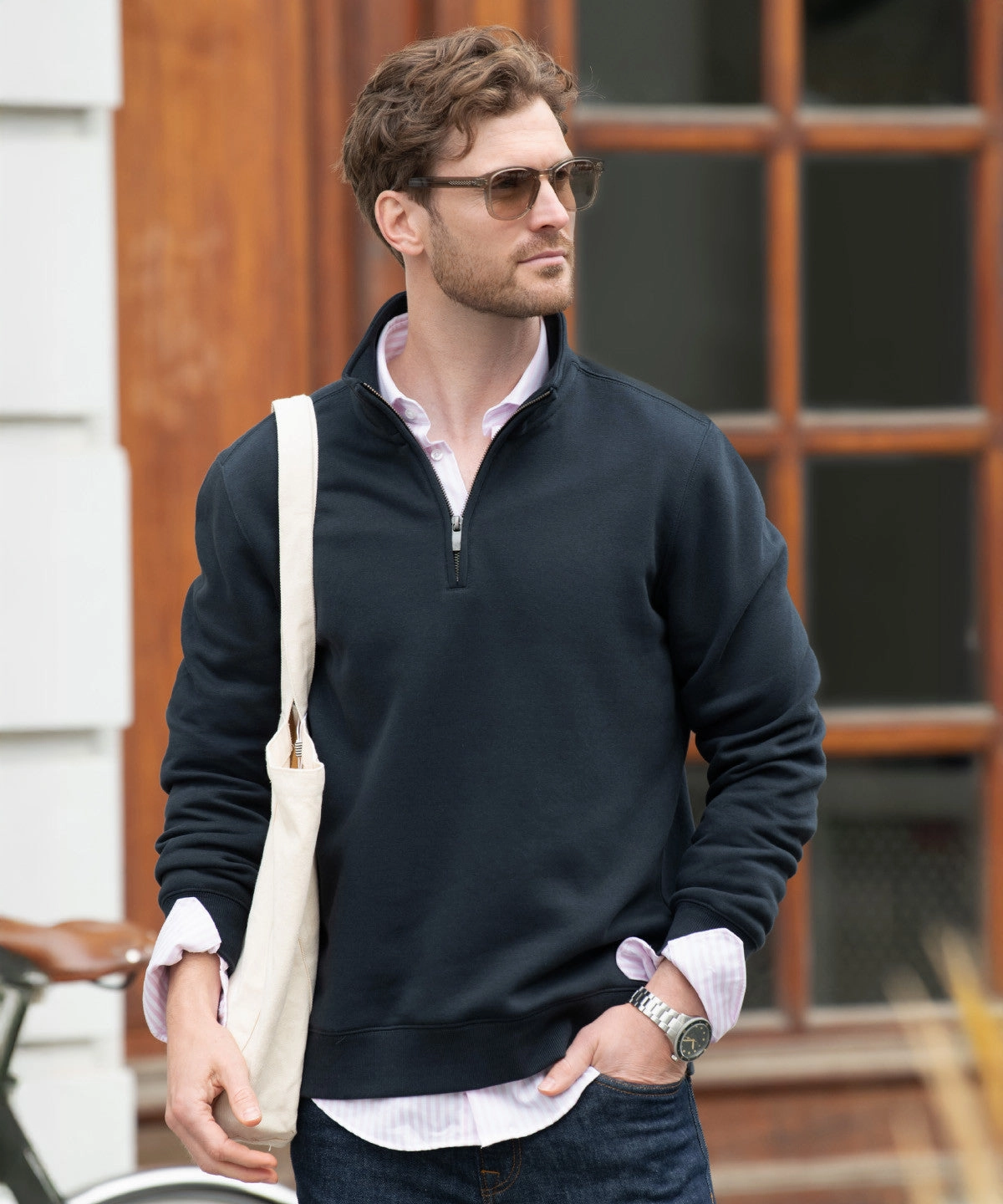 Glendale Unisex Quarter Zip Sweat | GREY MELANGE Outdoor Fit