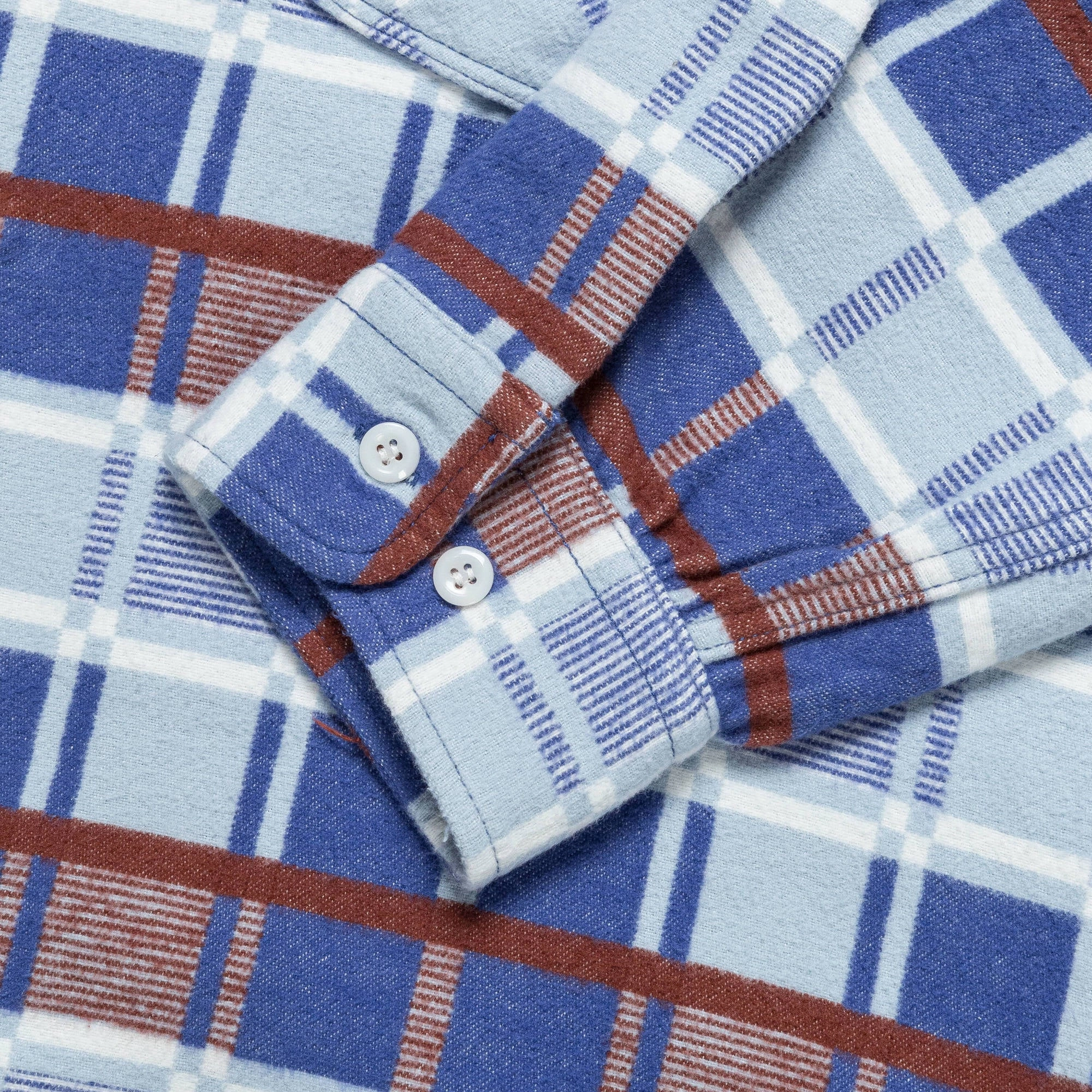 WORK Classic Fit Block Plaid Jacquard - Sax Refined Aesthetic