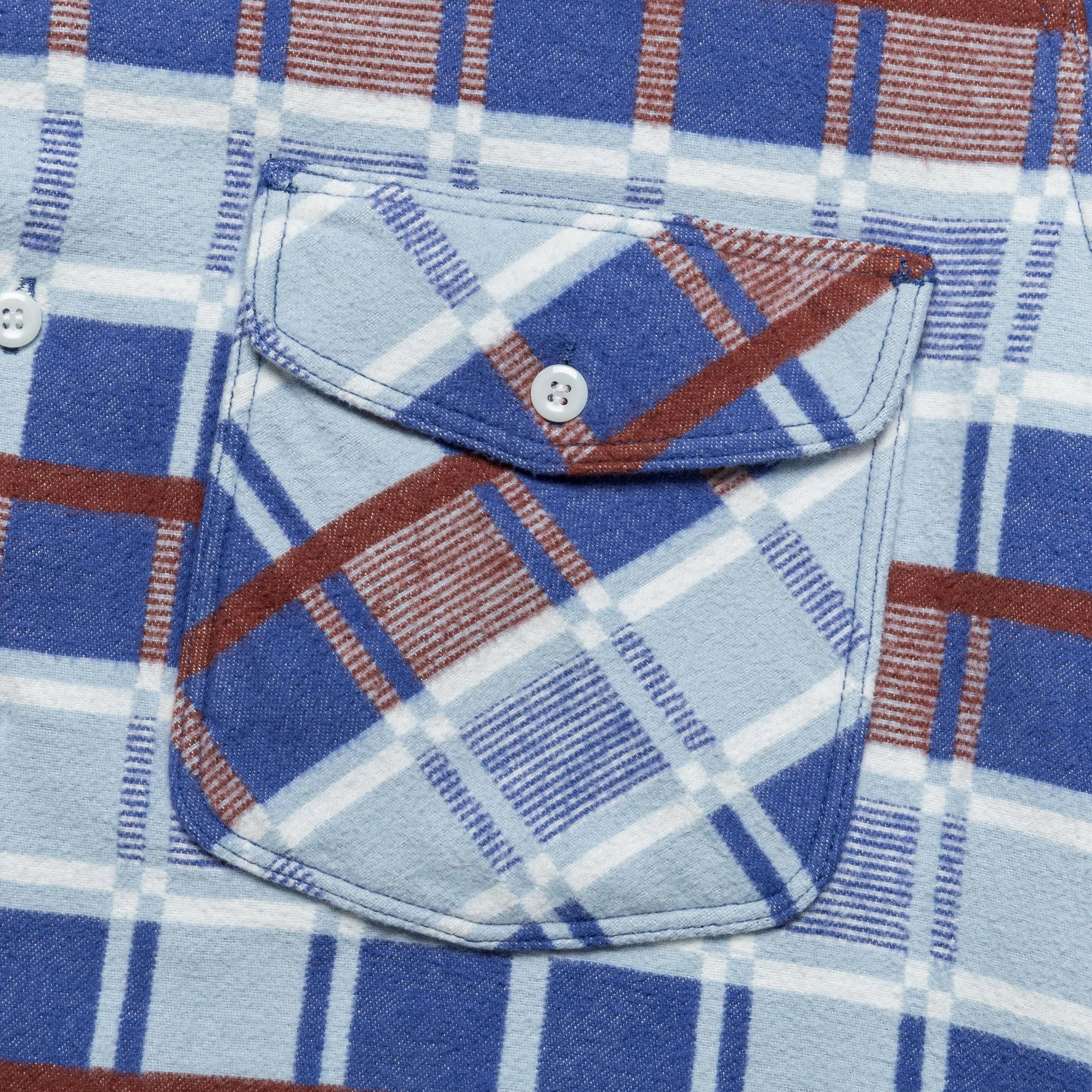 WORK Classic Fit Block Plaid Jacquard - Sax Matte Look