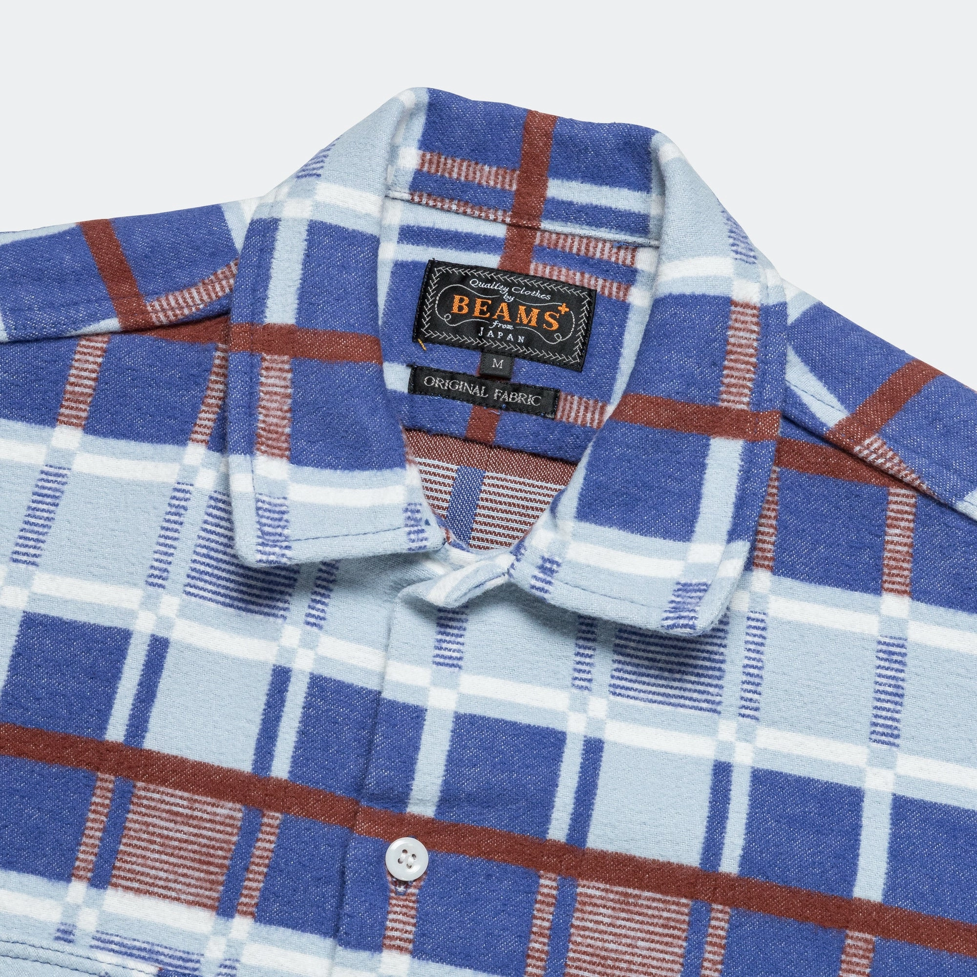 Subtle pattern WORK Classic Fit Block Plaid Jacquard - Sax