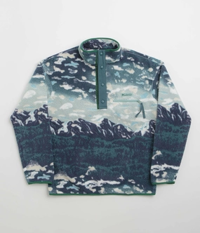 Stretch Layer Camping Gear Columbia Helvetia II Printed Half Snap Fleece - Crushed Blue / Sisters