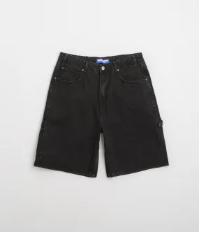 Butter Goods Rivet Denim Shorts - Washed Black Fleece Lining Comfy Feel