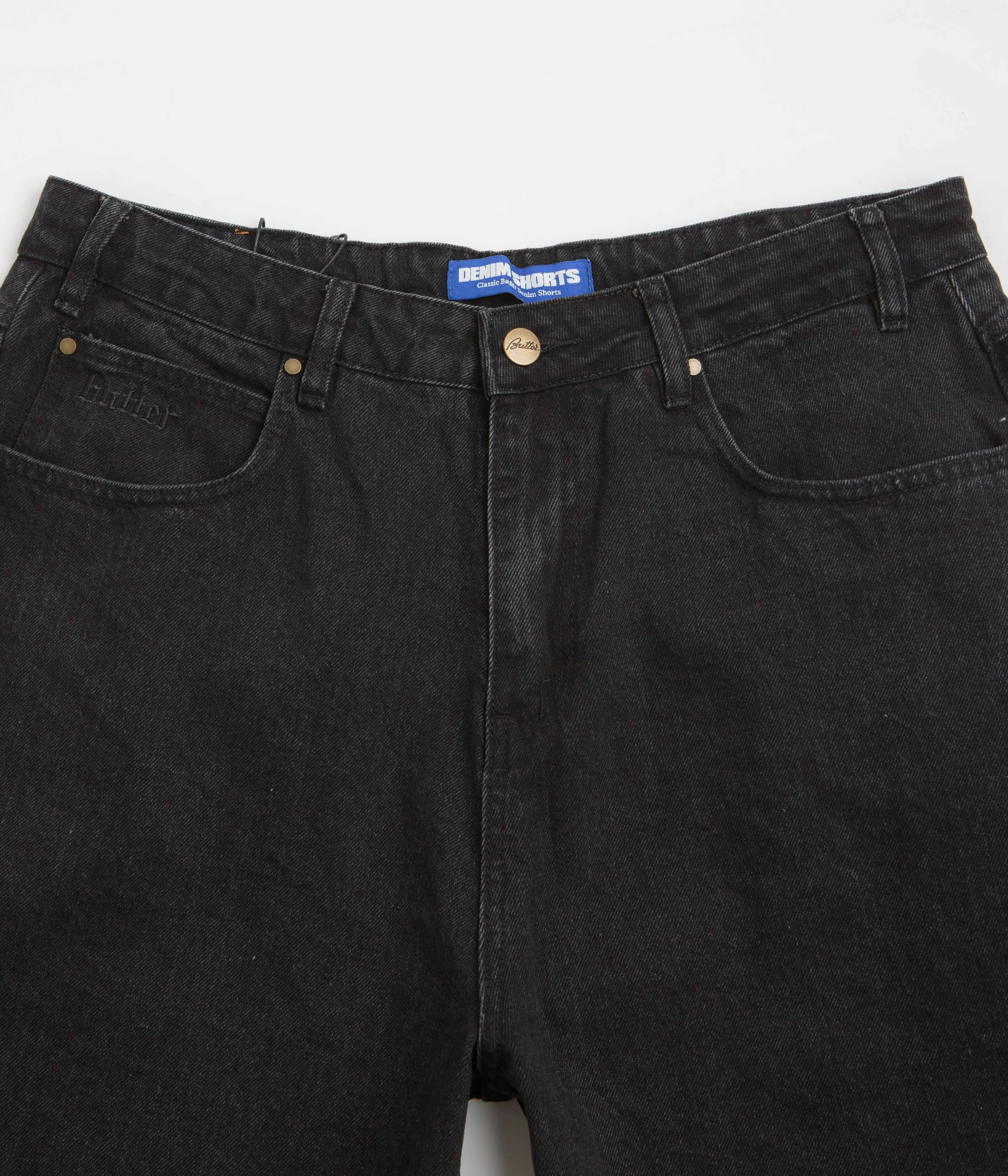 Fun Colors Butter Goods Rivet Denim Shorts - Washed Black