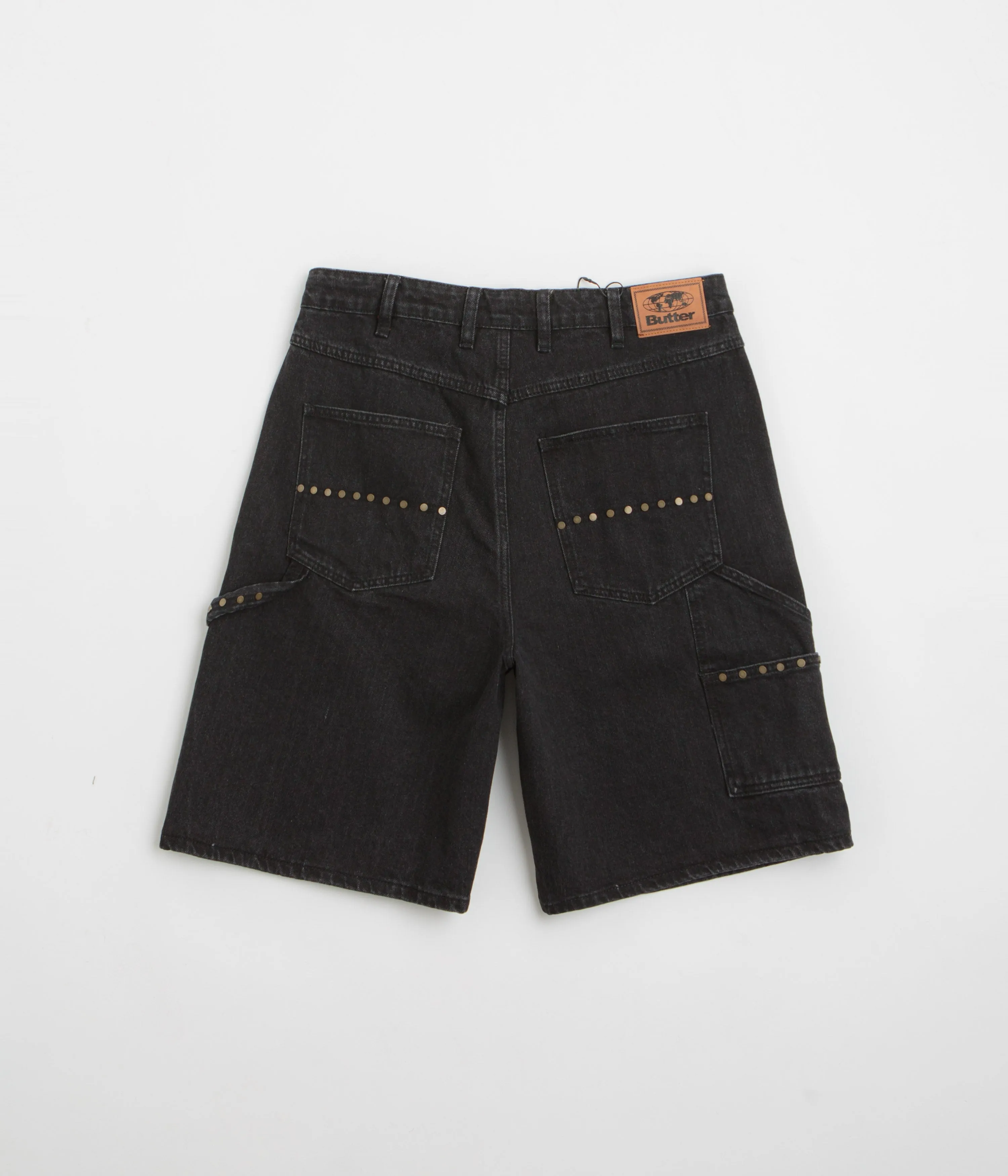 Butter Goods Rivet Denim Shorts - Washed Black Anti Odor Technology