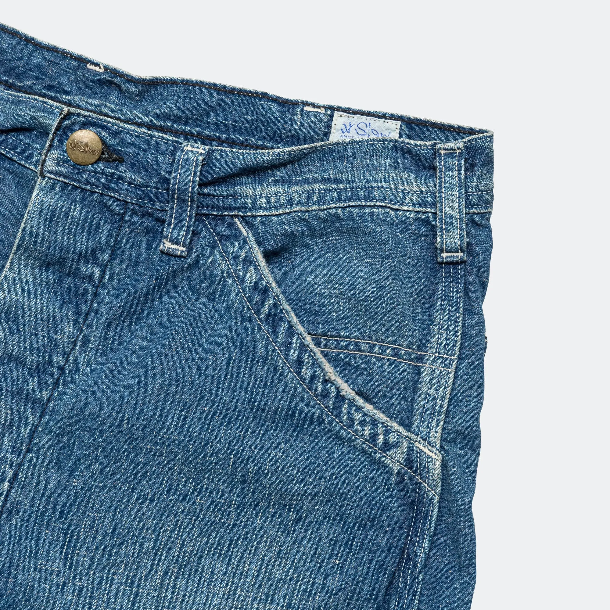 Wide Fit 40's Painter Shorts - Denim Used cool tones Moisture Management System