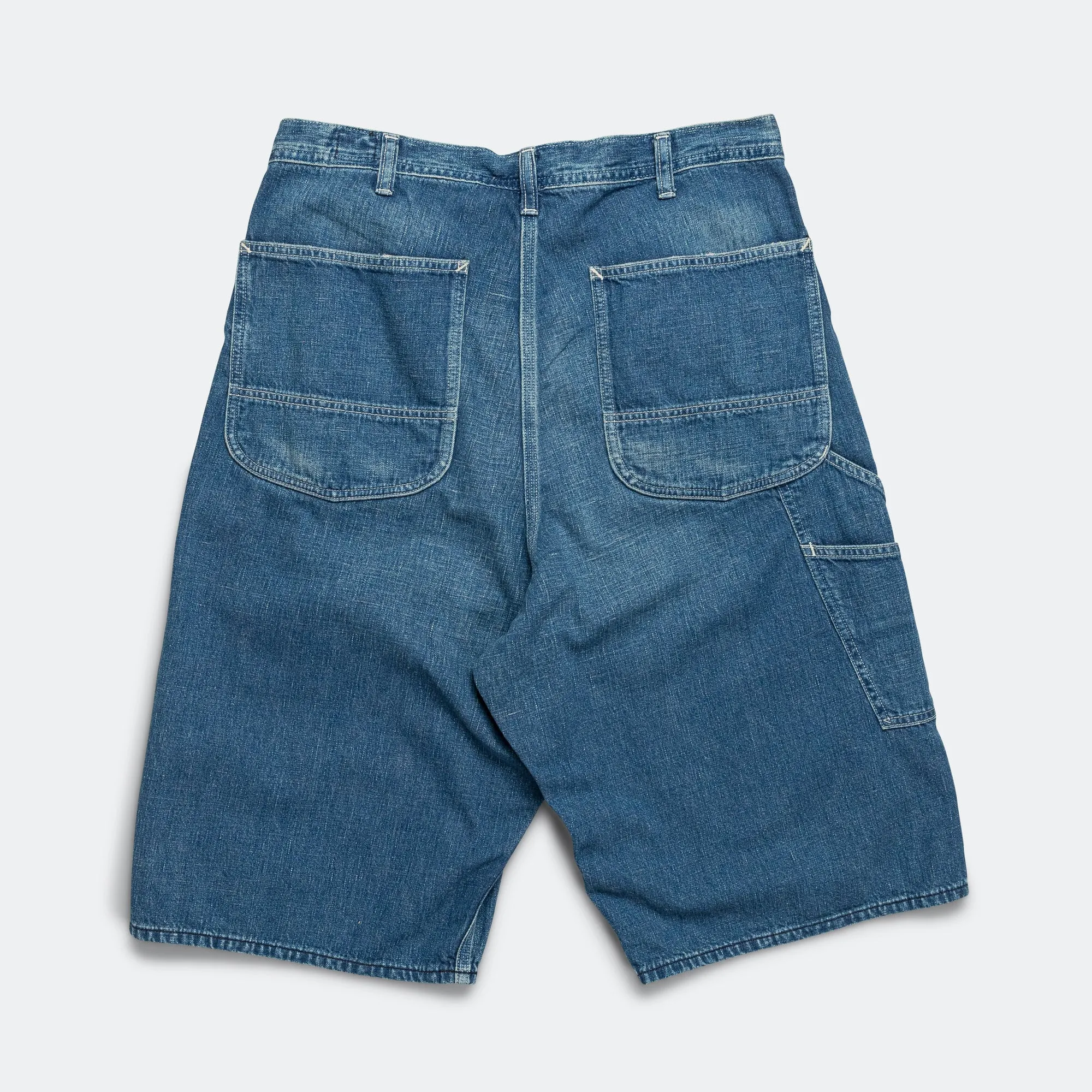 Water Repellent Coating Tailored Fit Wide Fit 40's Painter Shorts - Denim Used