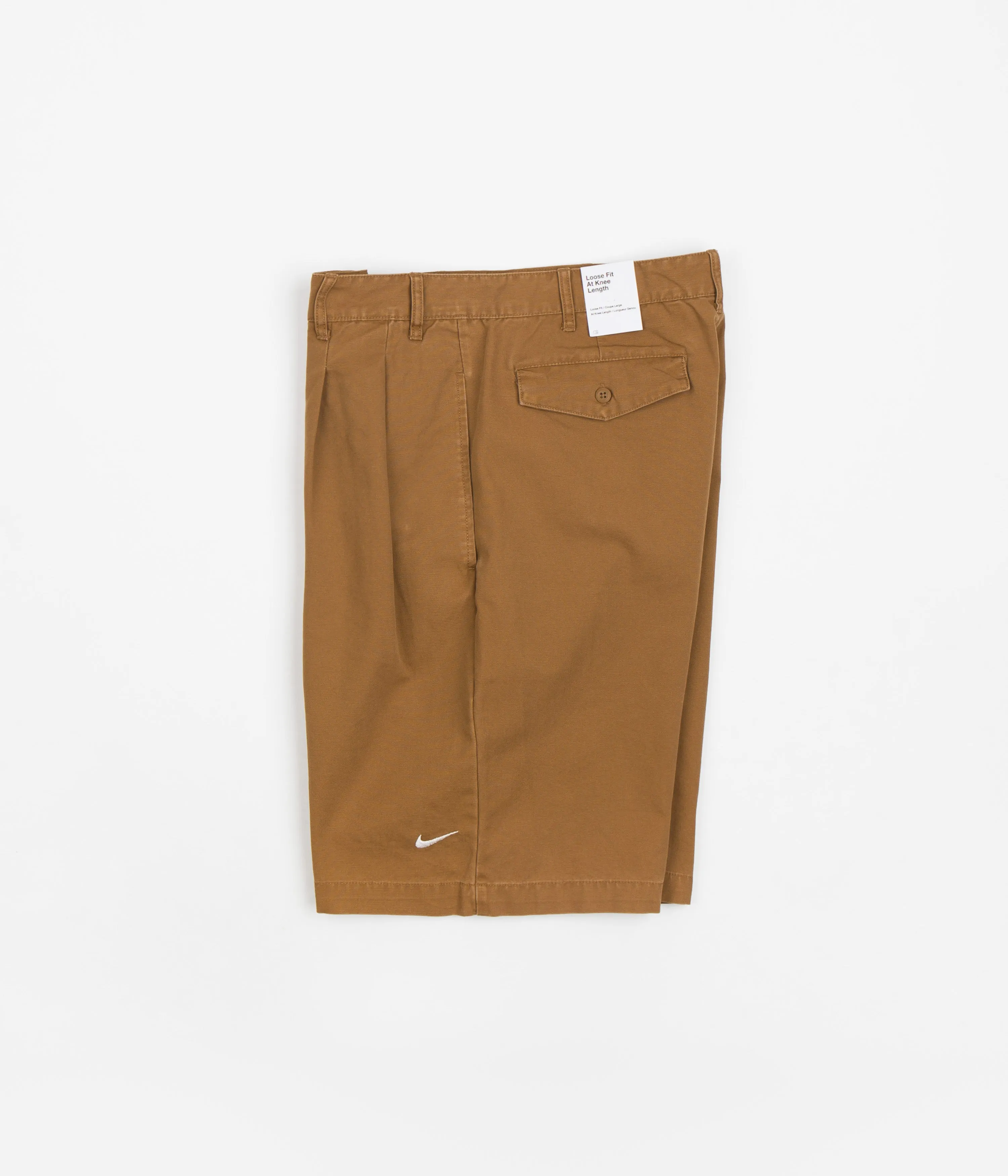 Nike Pleated Chino Shorts - Ale Brown / White Urban Fashion Back pockets