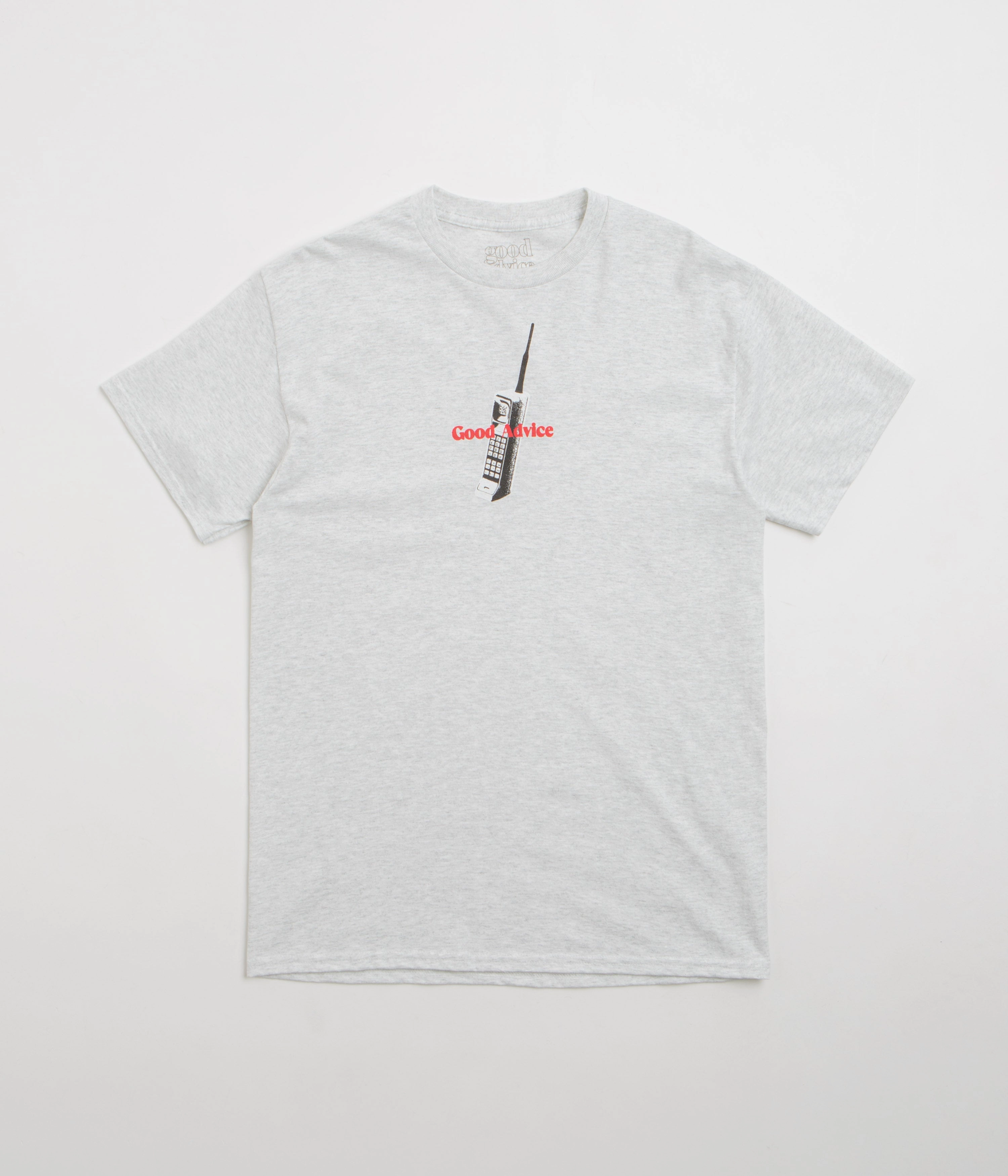 Layered Shoulder Design Good Advice Chat Line T-Shirt - Ash