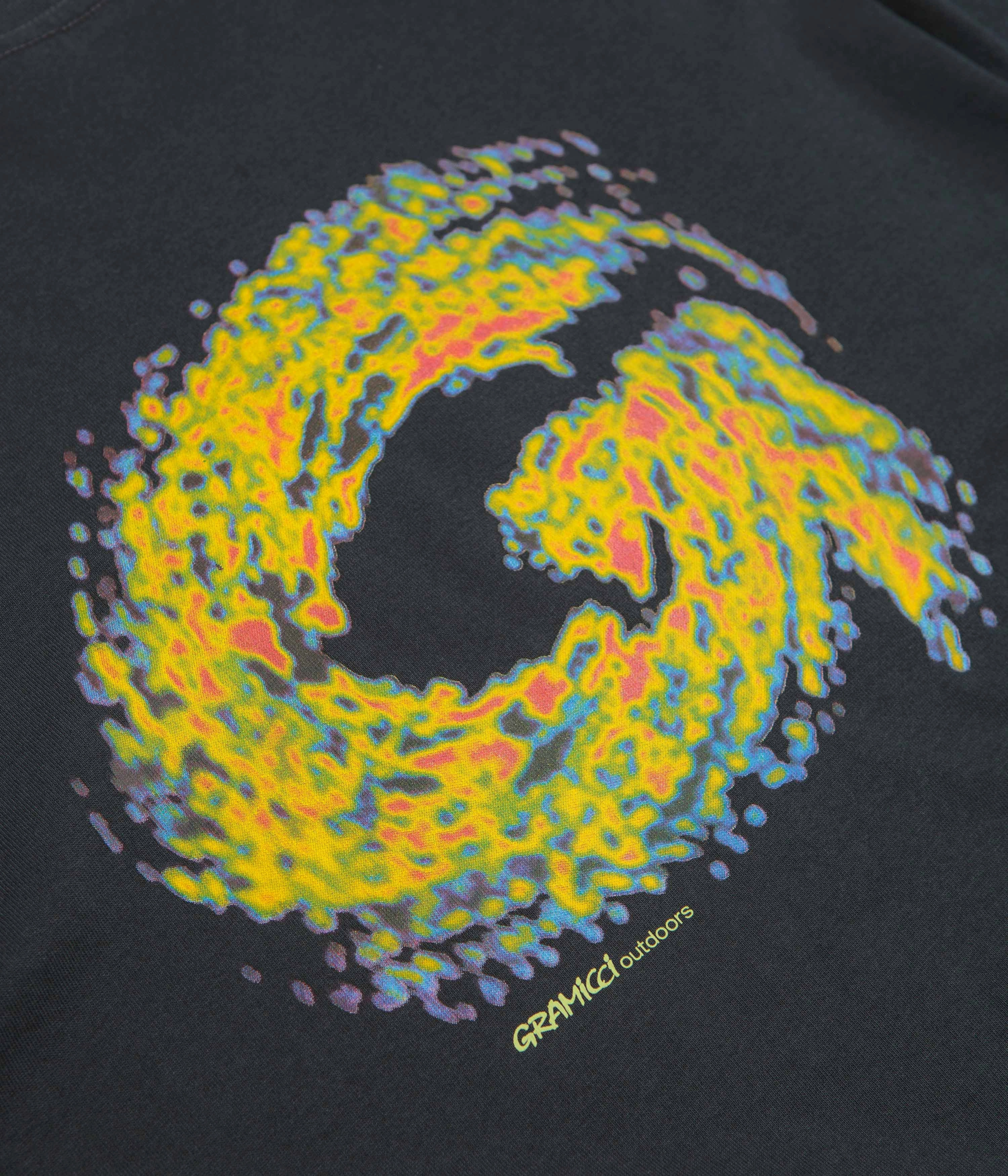 Circular Knit Design Casual Wear Gramicci Hurricane T-Shirt - Vintage Black
