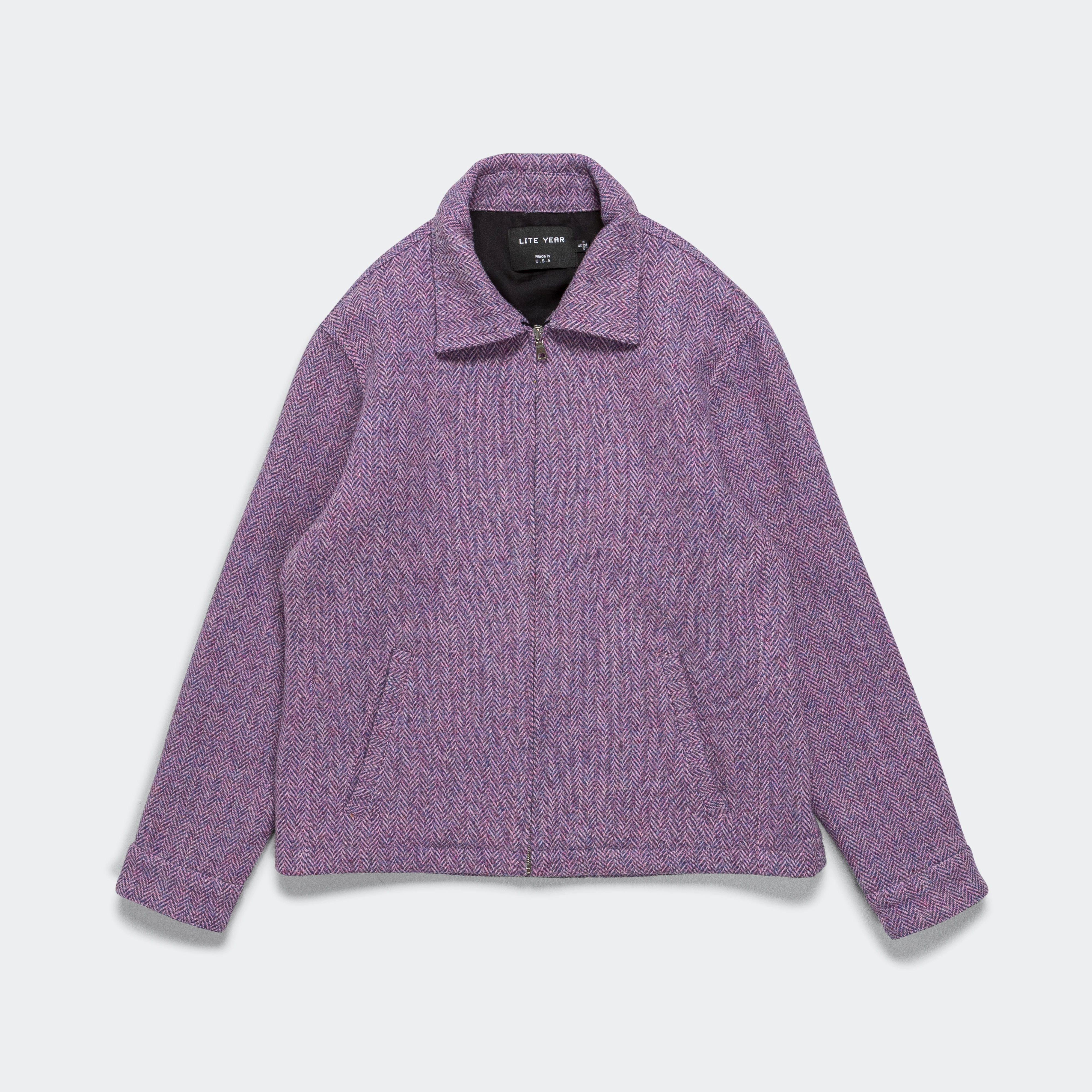 Waterproof Shell Harris Tweed Einsenhower Jacket - Pink/Blue