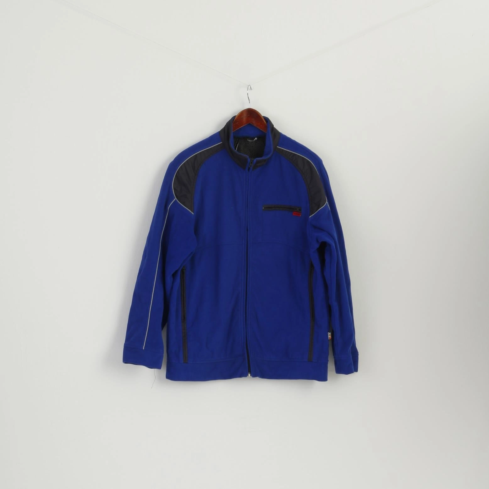 HemLock Adjustment System Rukka Men L Fleece Jacket Blue Zip Up Windstopper Outdoor Multi Pocket Top
