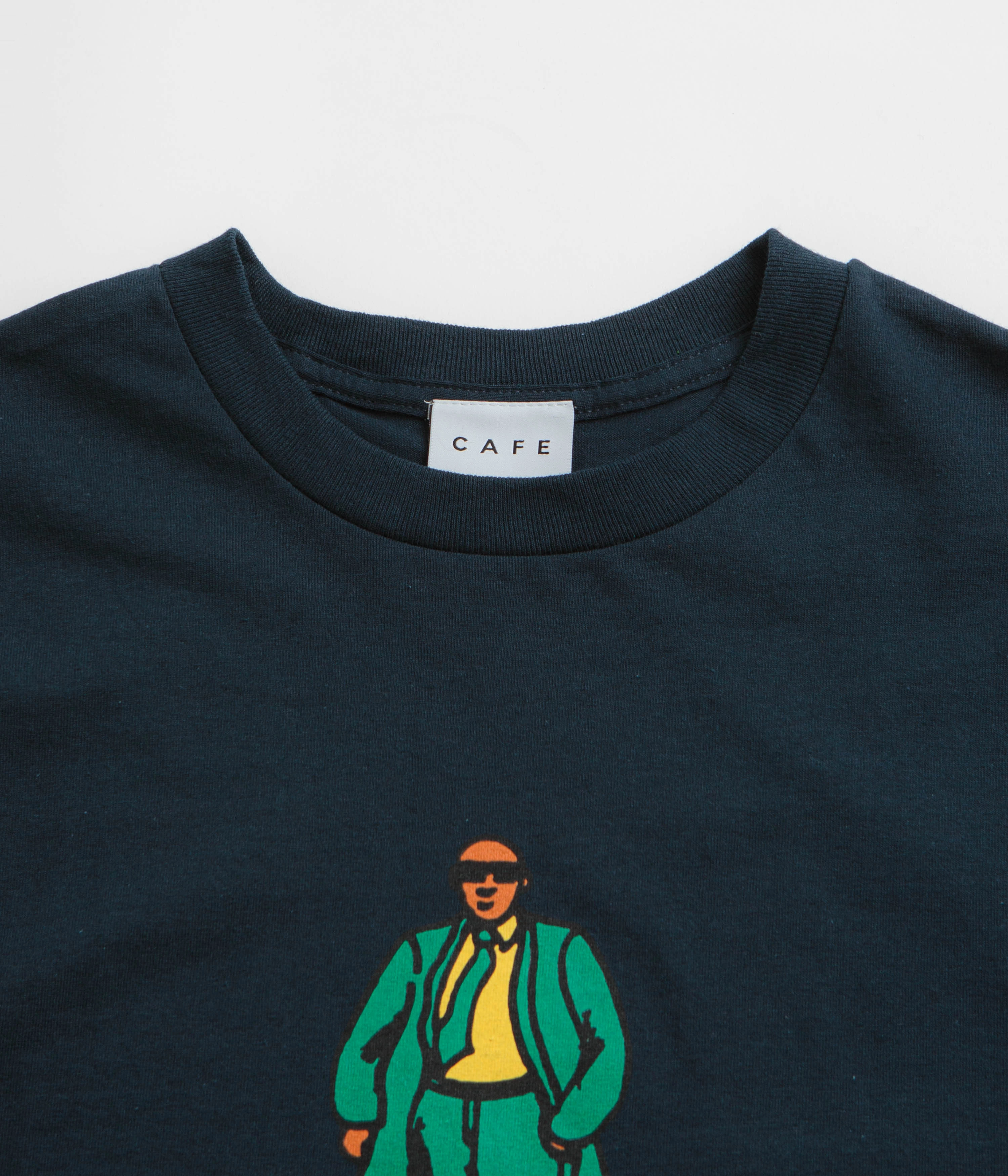 Skateboard Cafe Suited T-Shirt - Navy AntiPillingTreatment