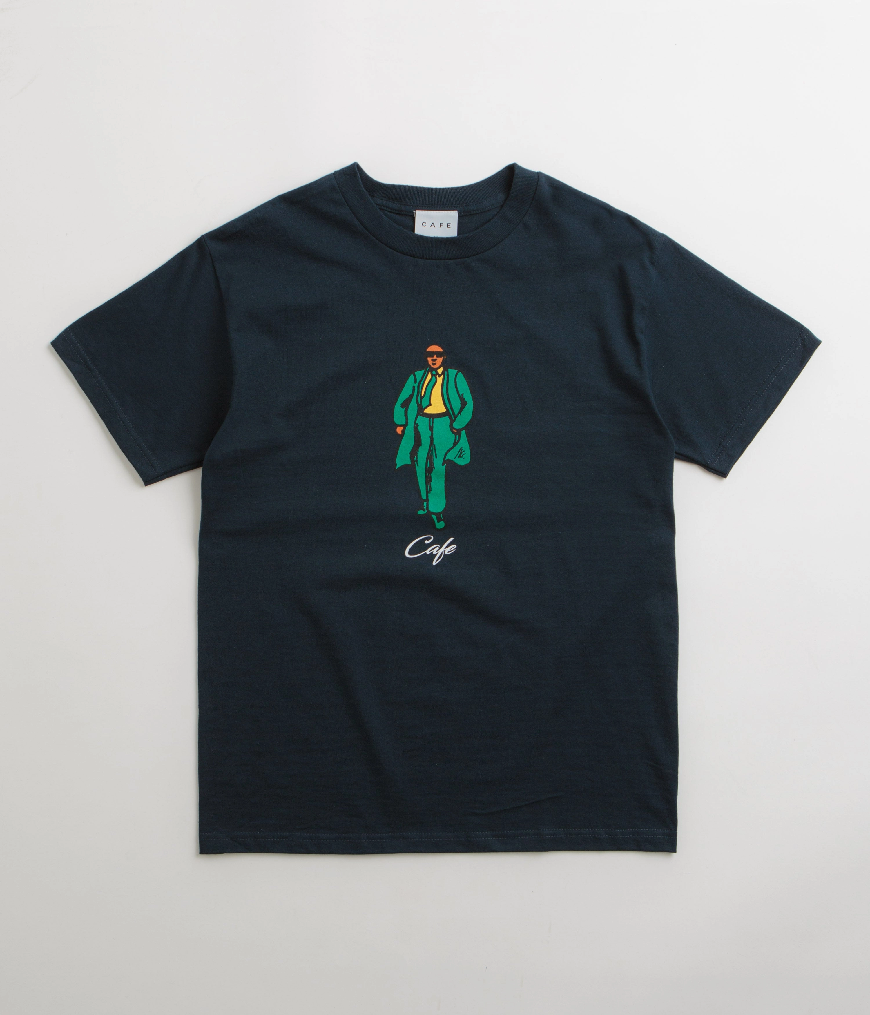 Skateboard Cafe Suited T-Shirt - Navy Perfect for Layering