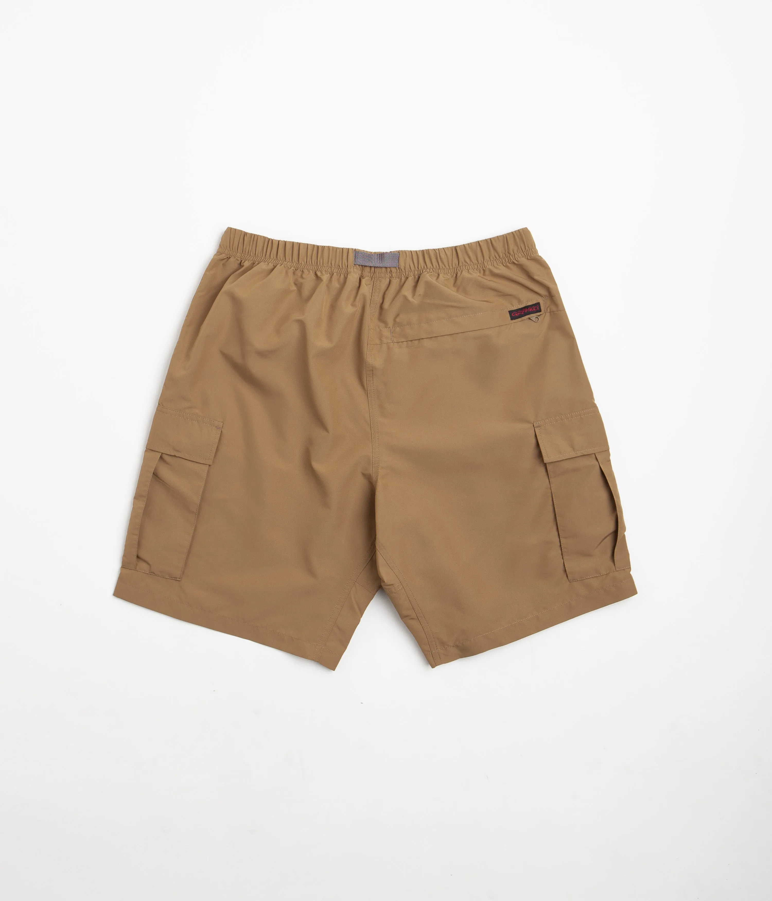Gramicci Shell Cargo Shorts - Tan Geometric Pattern Wide Range Motion