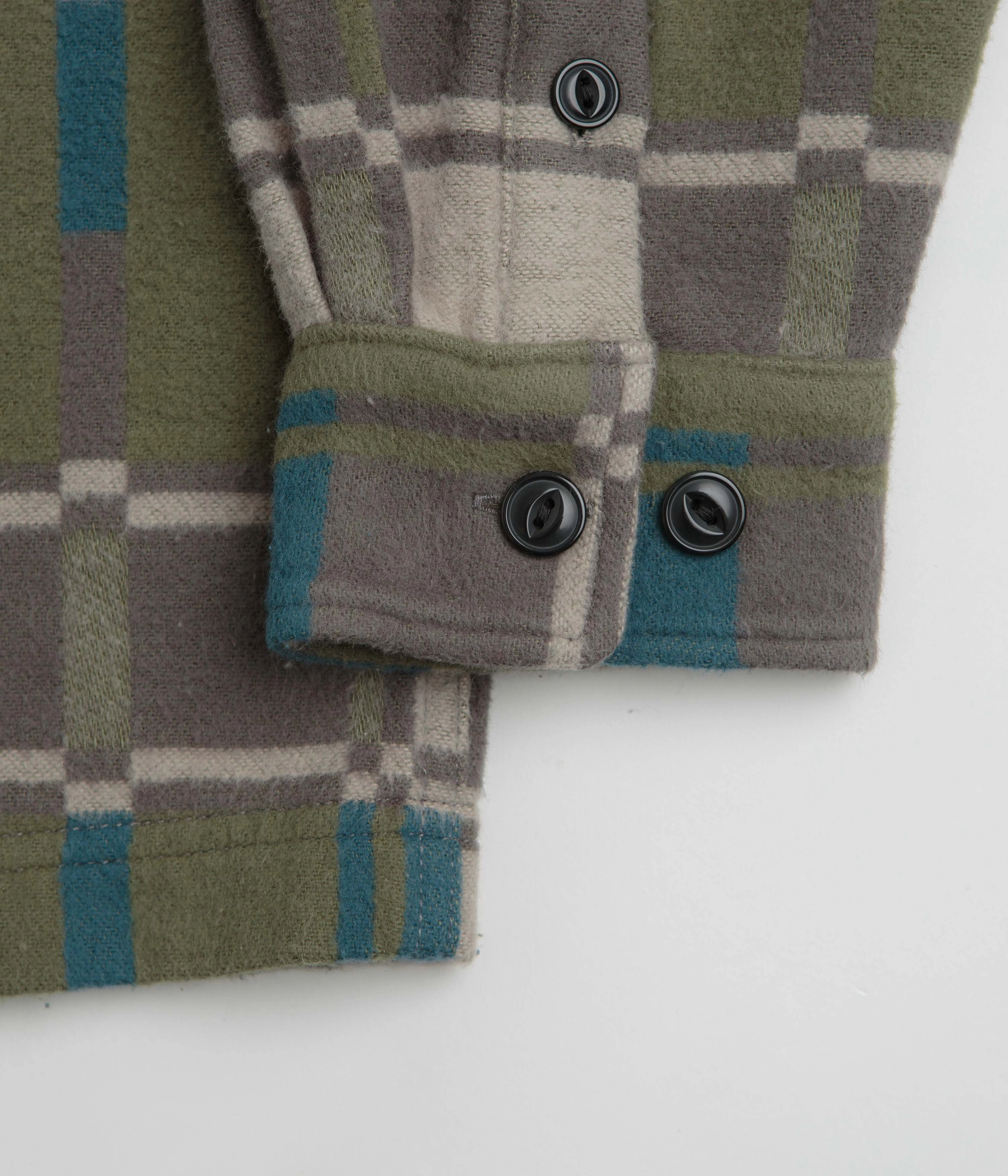 Gramicci Anthony Flannel Shirt - Silver Check Cuffed hem Seasonal Fashion