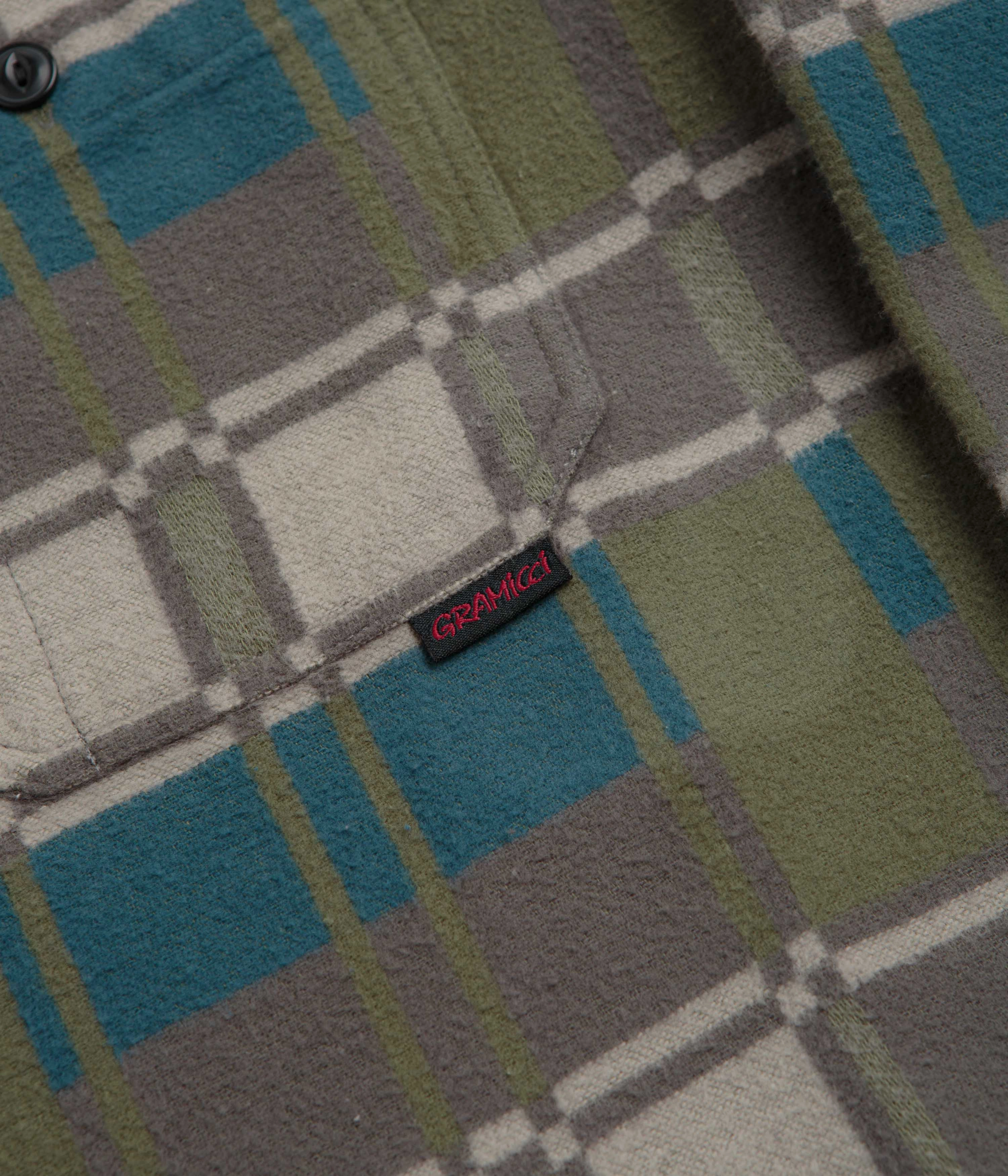 Stylish Element Lightweight Layers Gramicci Anthony Flannel Shirt - Silver Check