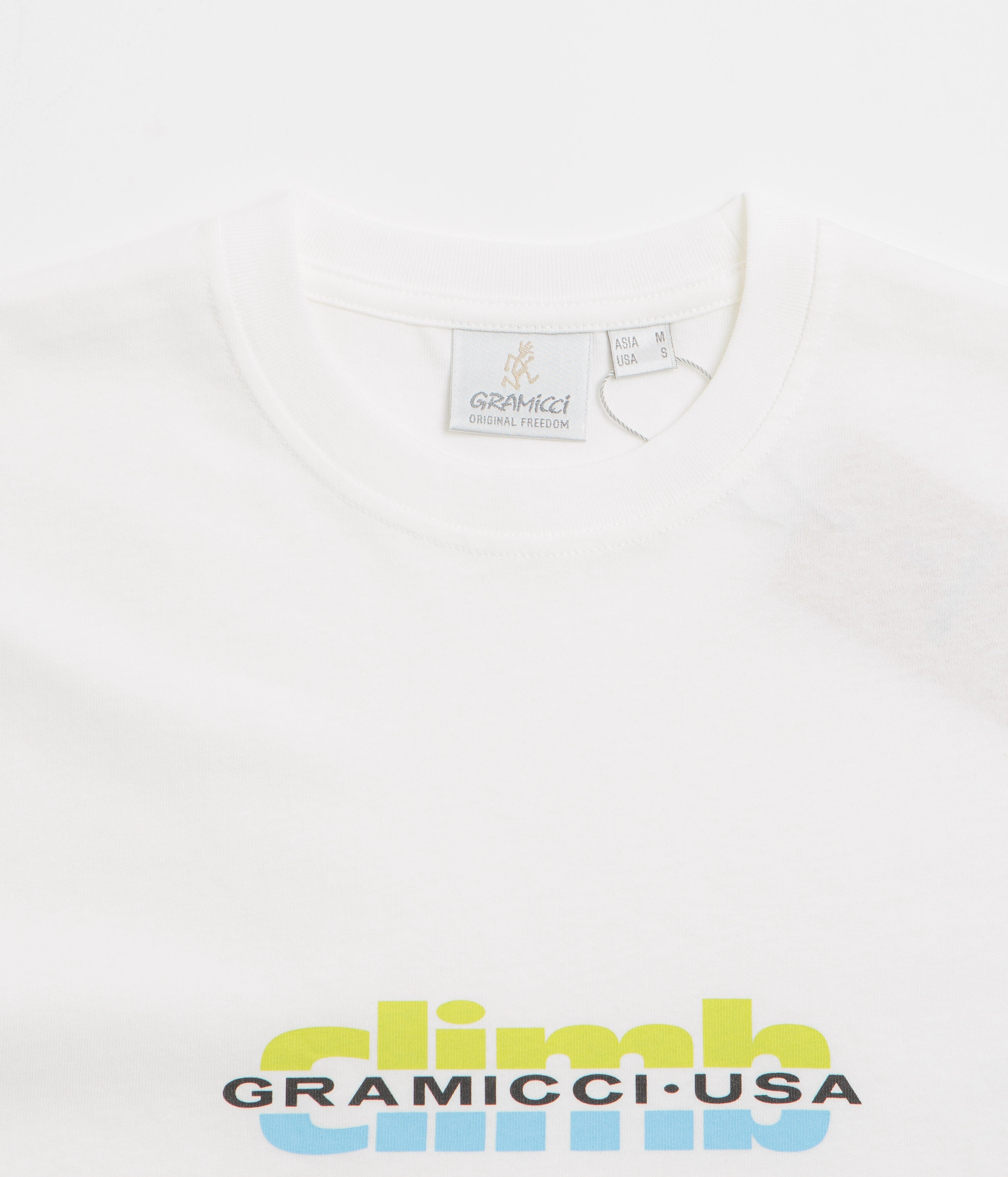 Chilly Day Style Embroidered Gramicci Climb T-Shirt - White