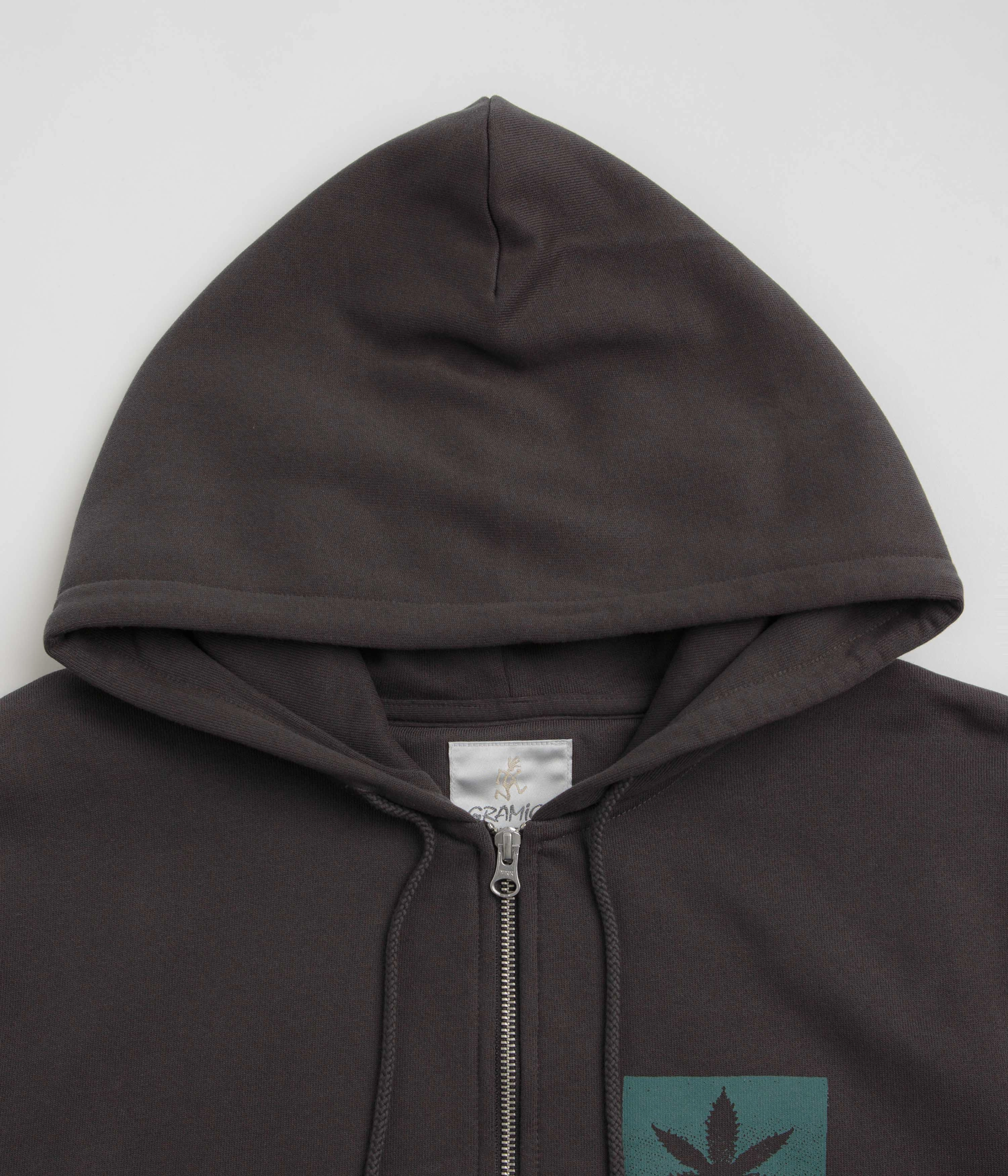 Gramicci Hemp Full Zip Hoodie - Deep Brown Compact Ribbed Cuffs