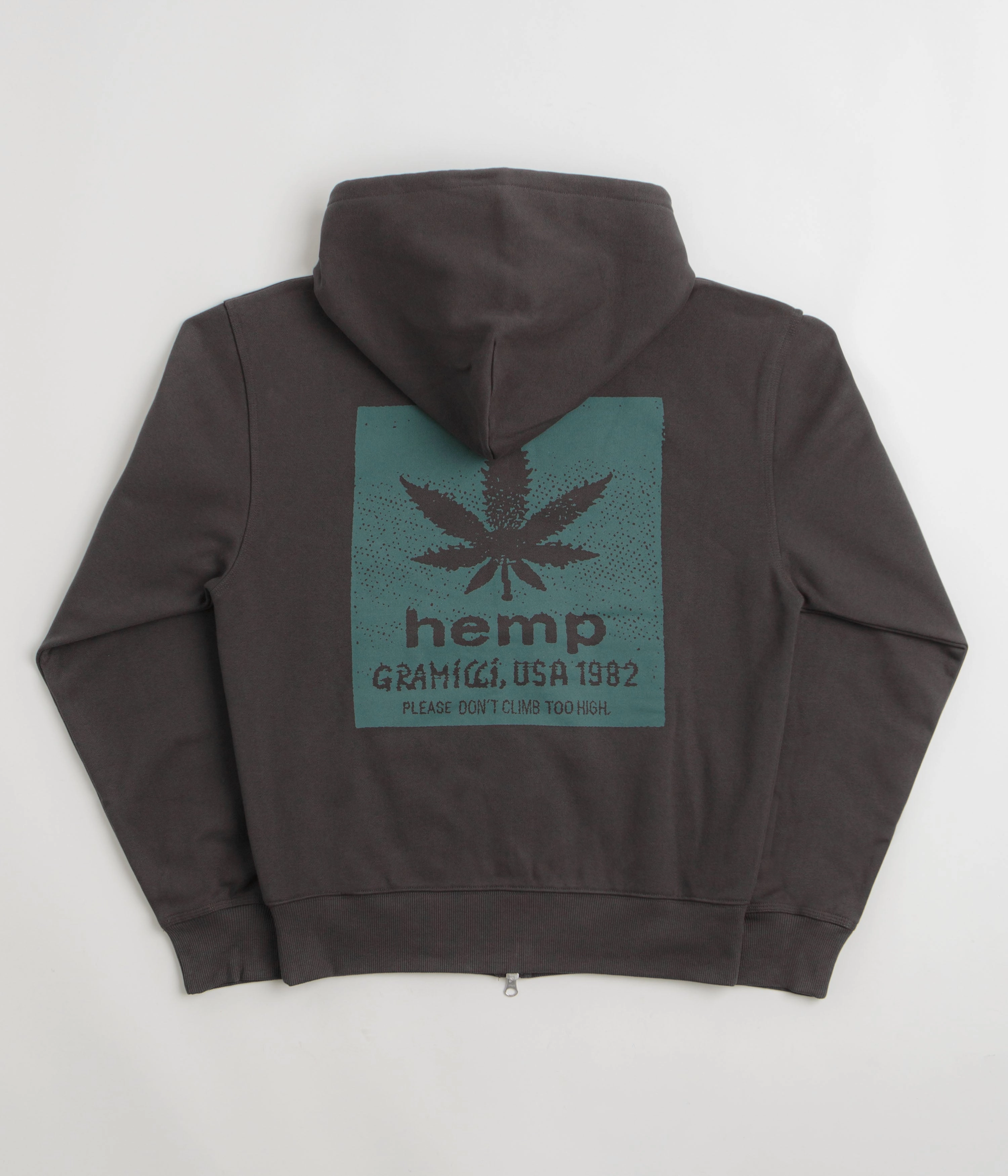 Gramicci Hemp Full Zip Hoodie - Deep Brown Suburban style Snake like