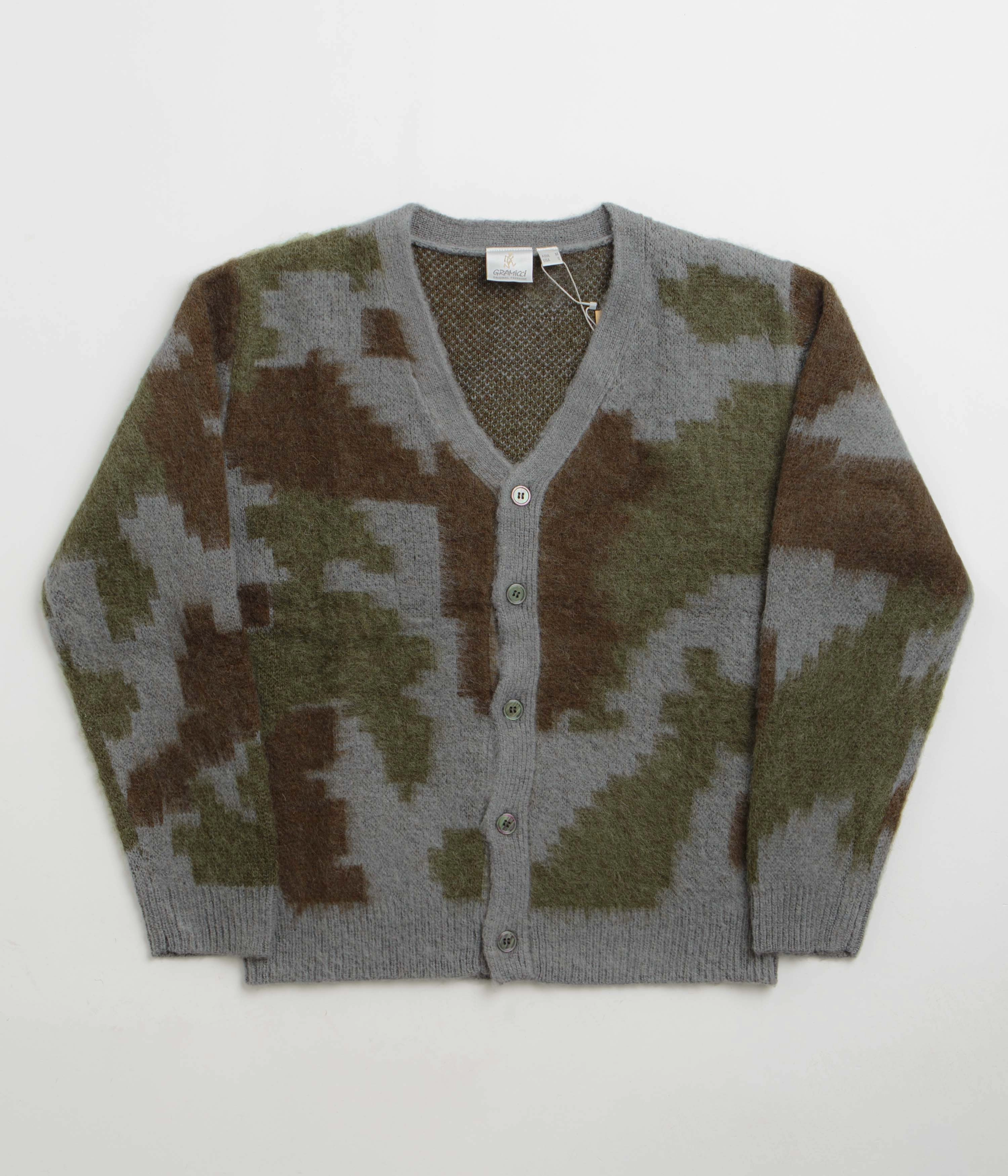 Gramicci Mohair Cardigan - Jungle Digi Camo Layered