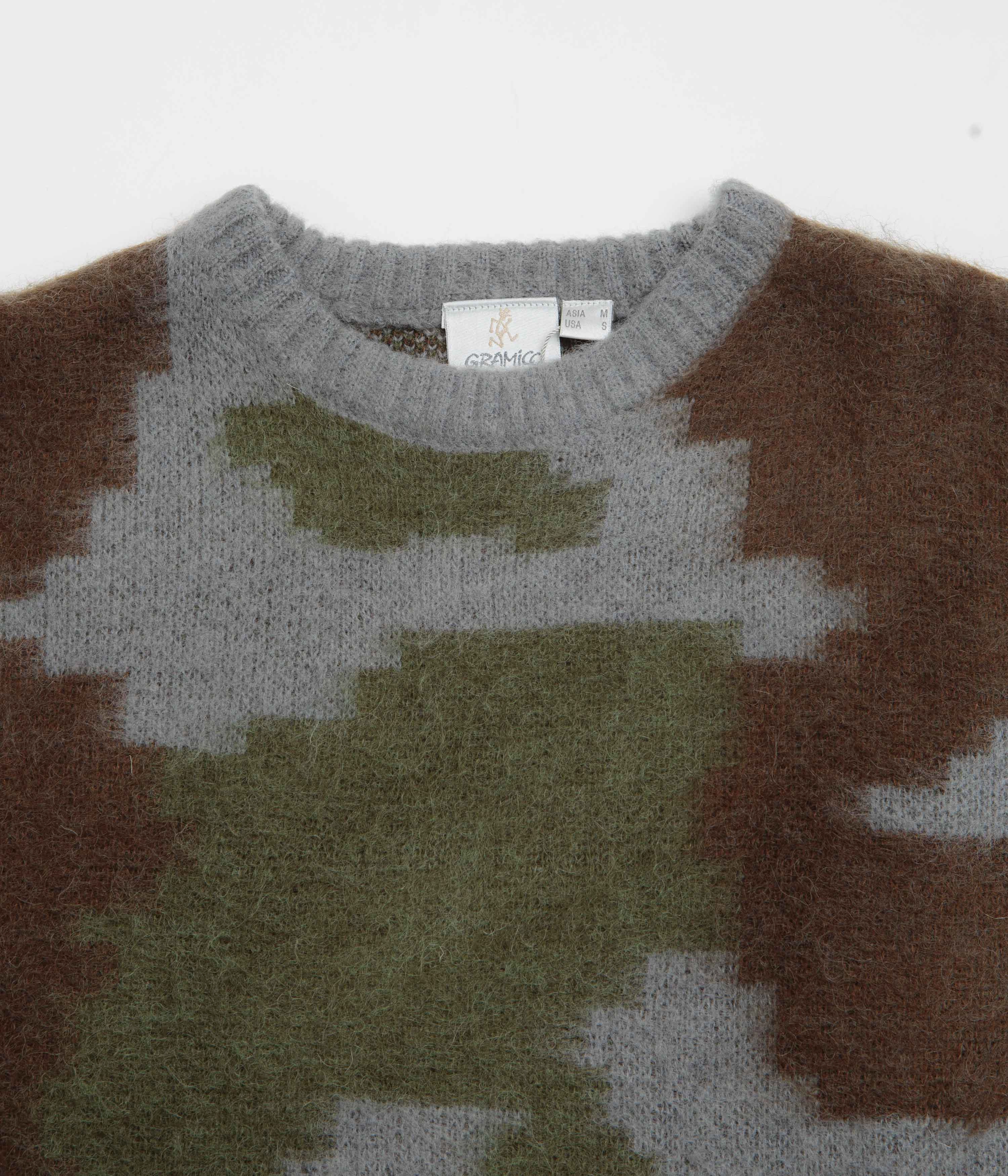 Gramicci Mohair Crewneck Sweatshirt - Jungle Digi Camo tie dye logoed