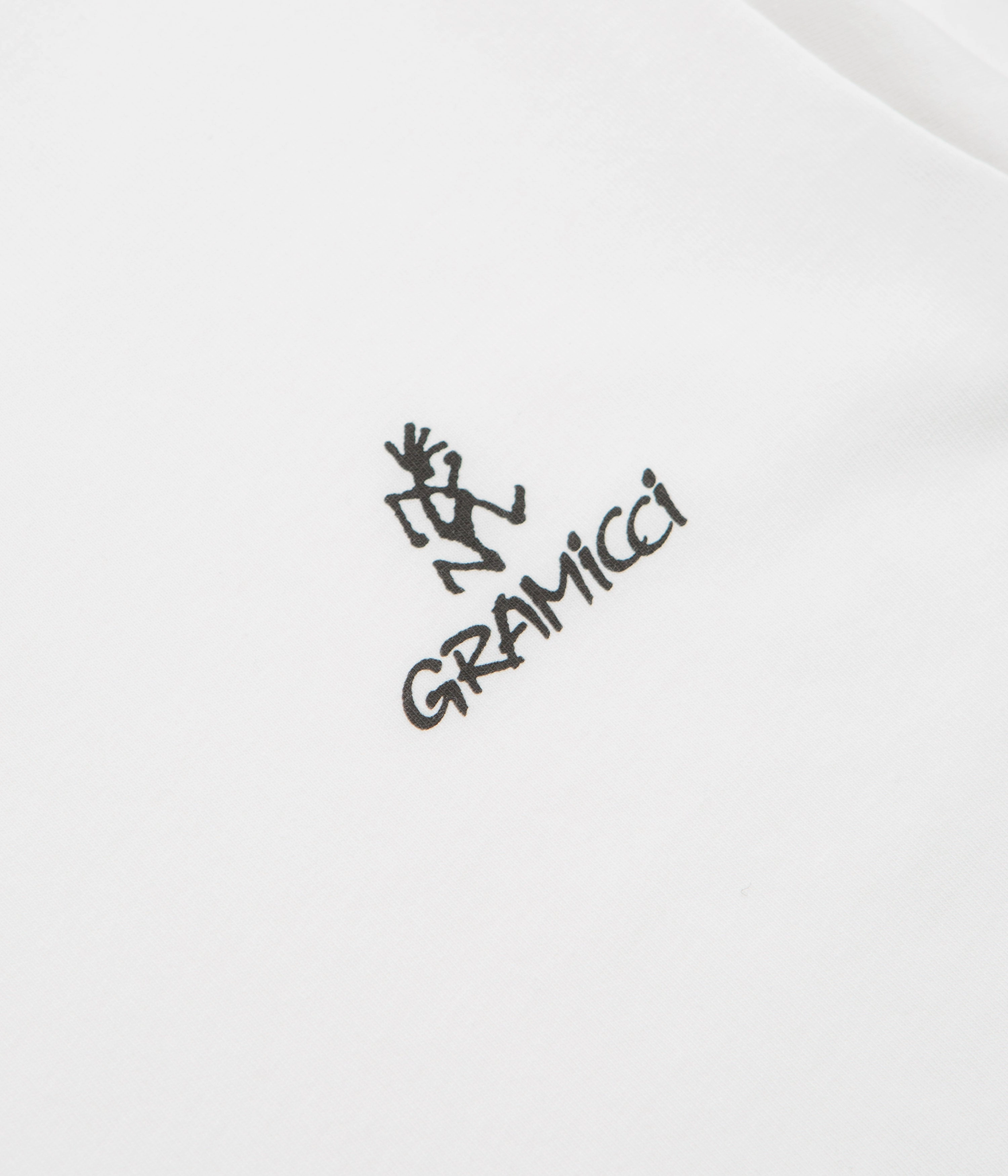 Camping practicality Gramicci One Point Logo T-Shirt - White